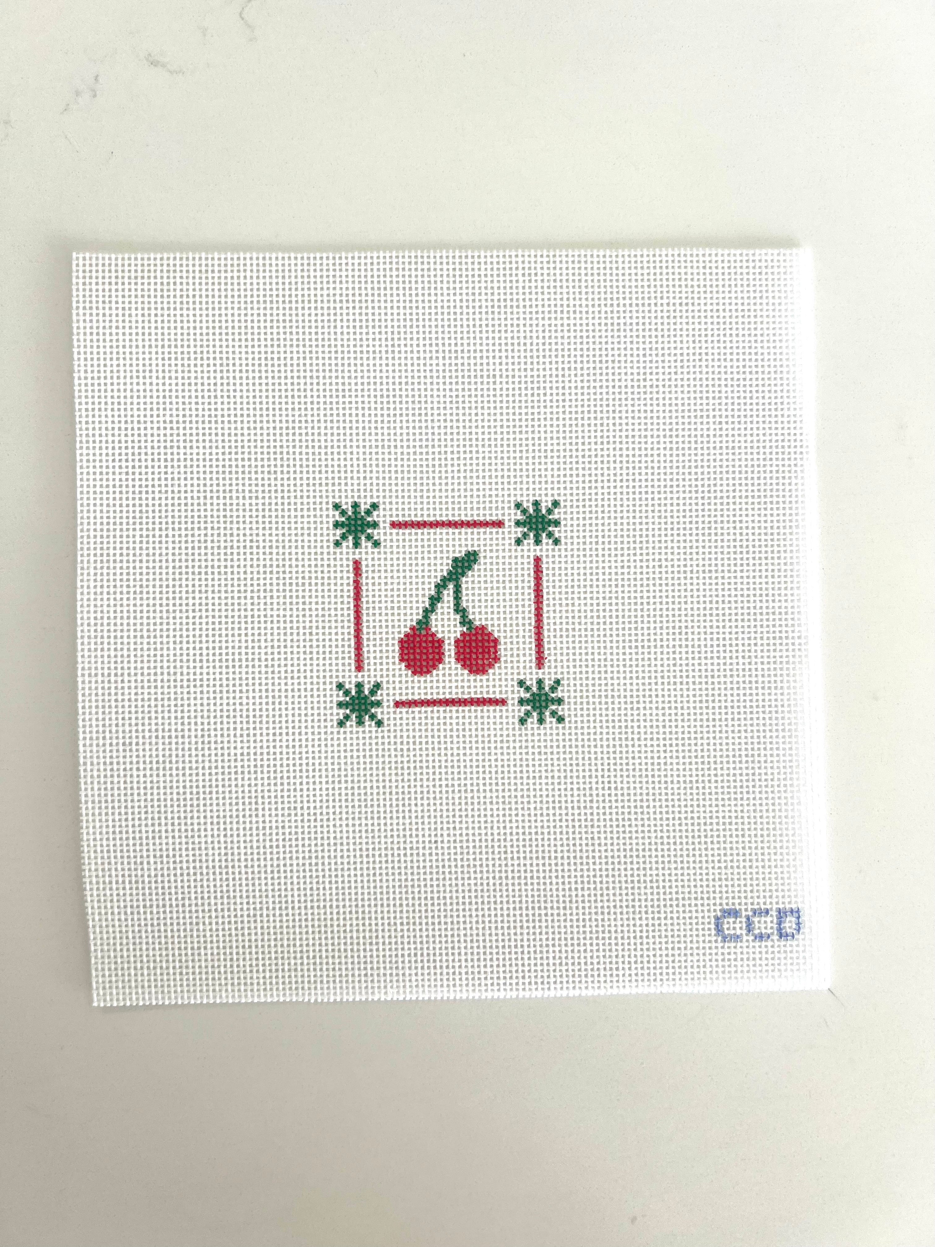 Pink Cherry Stamp Canvas