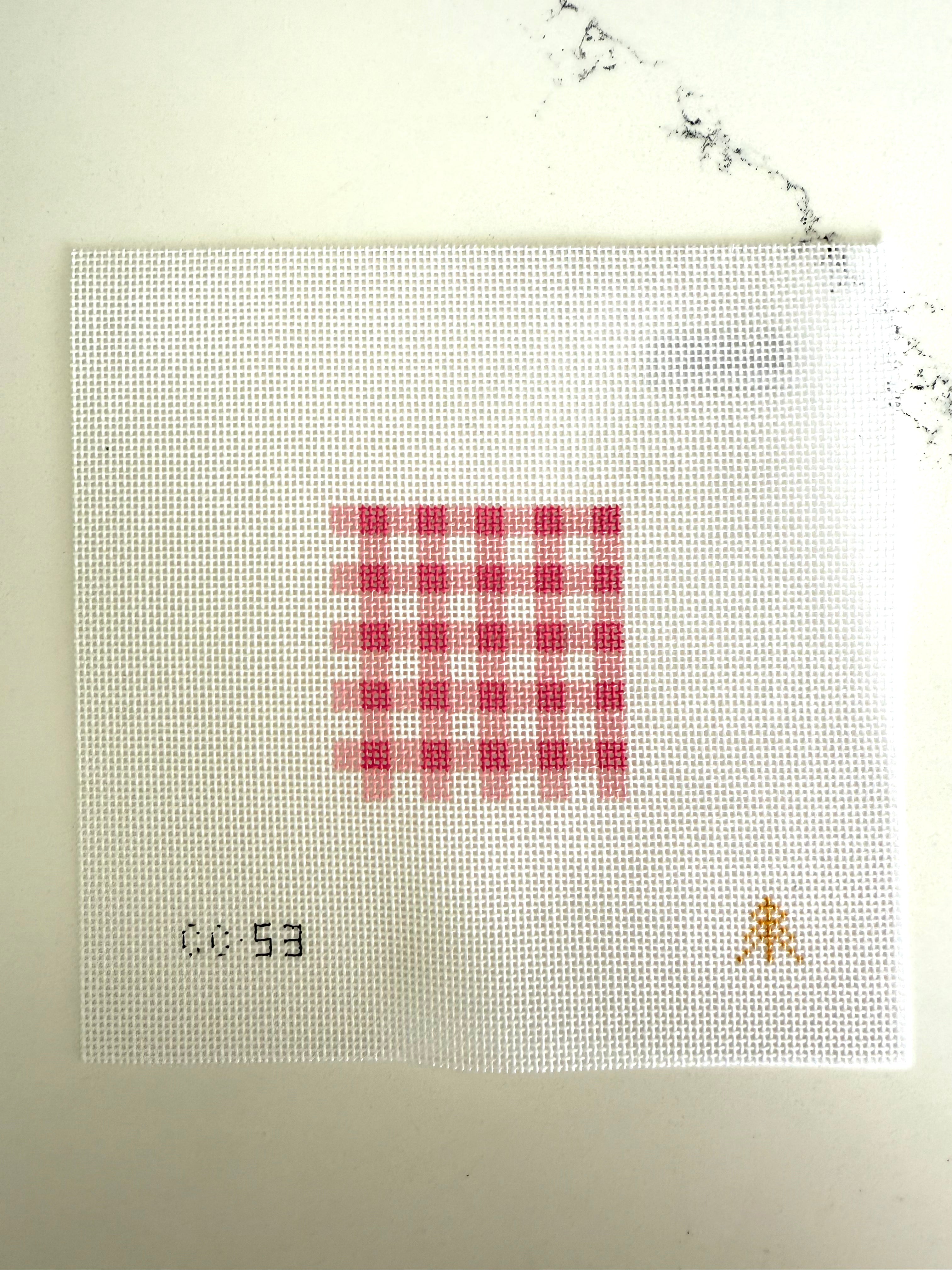 Mini Pink Gingham Canvas