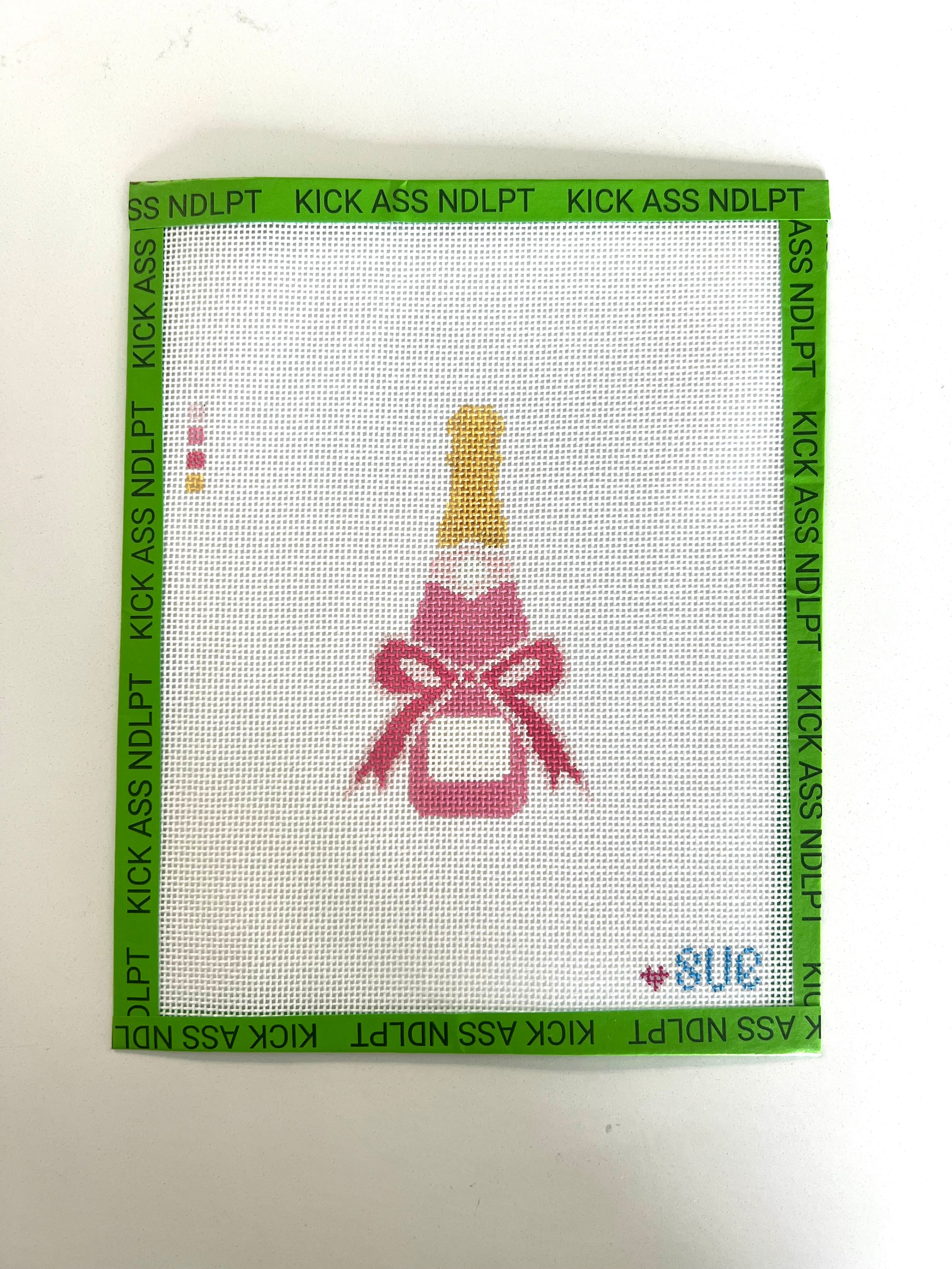 Pink Champagne with Ribbon Canvas