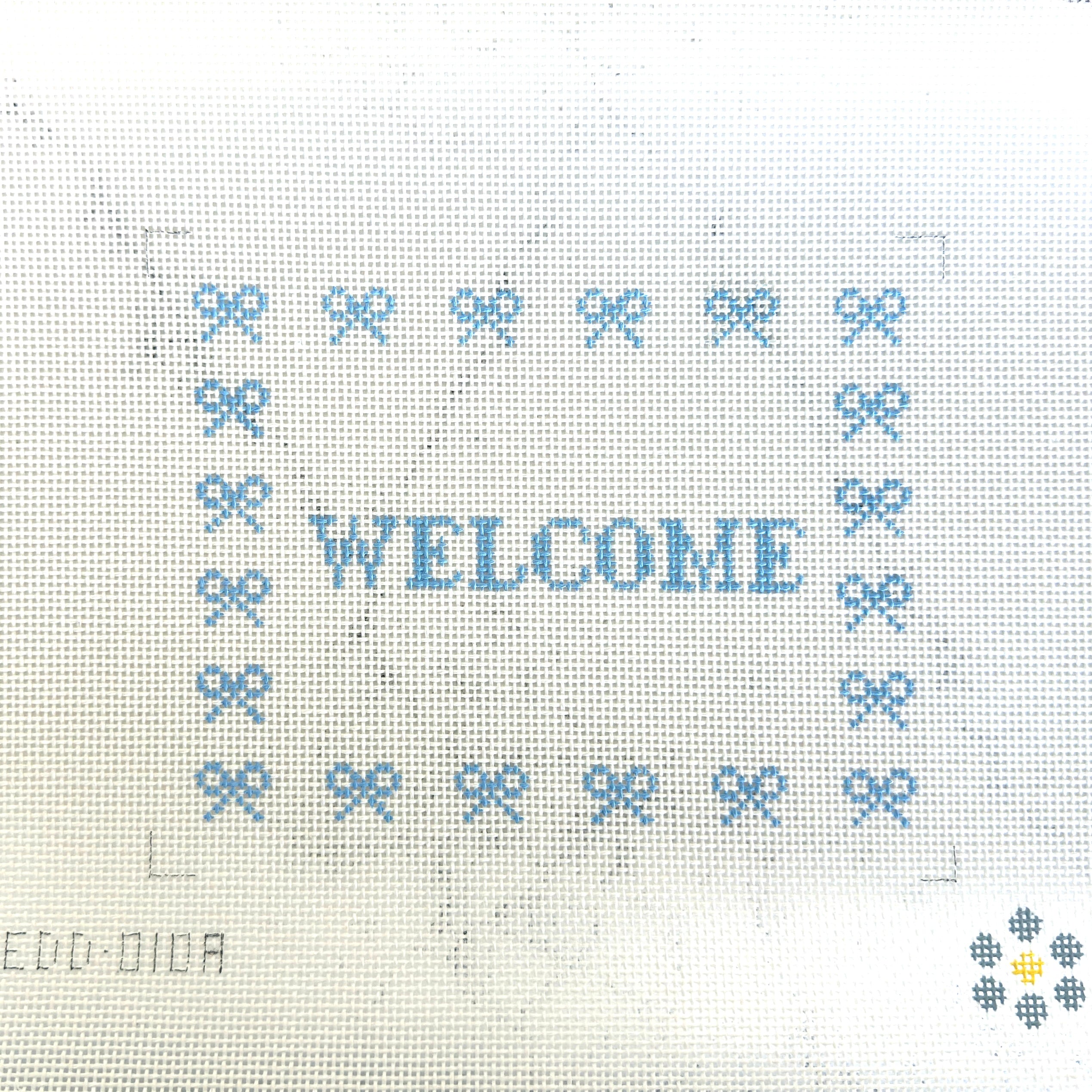 Welcome Sign with Bows Canvas (3 colors)