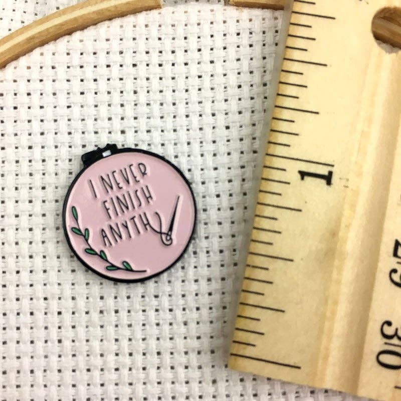 Pink "I Never Finish Anythin..." Needle Minders