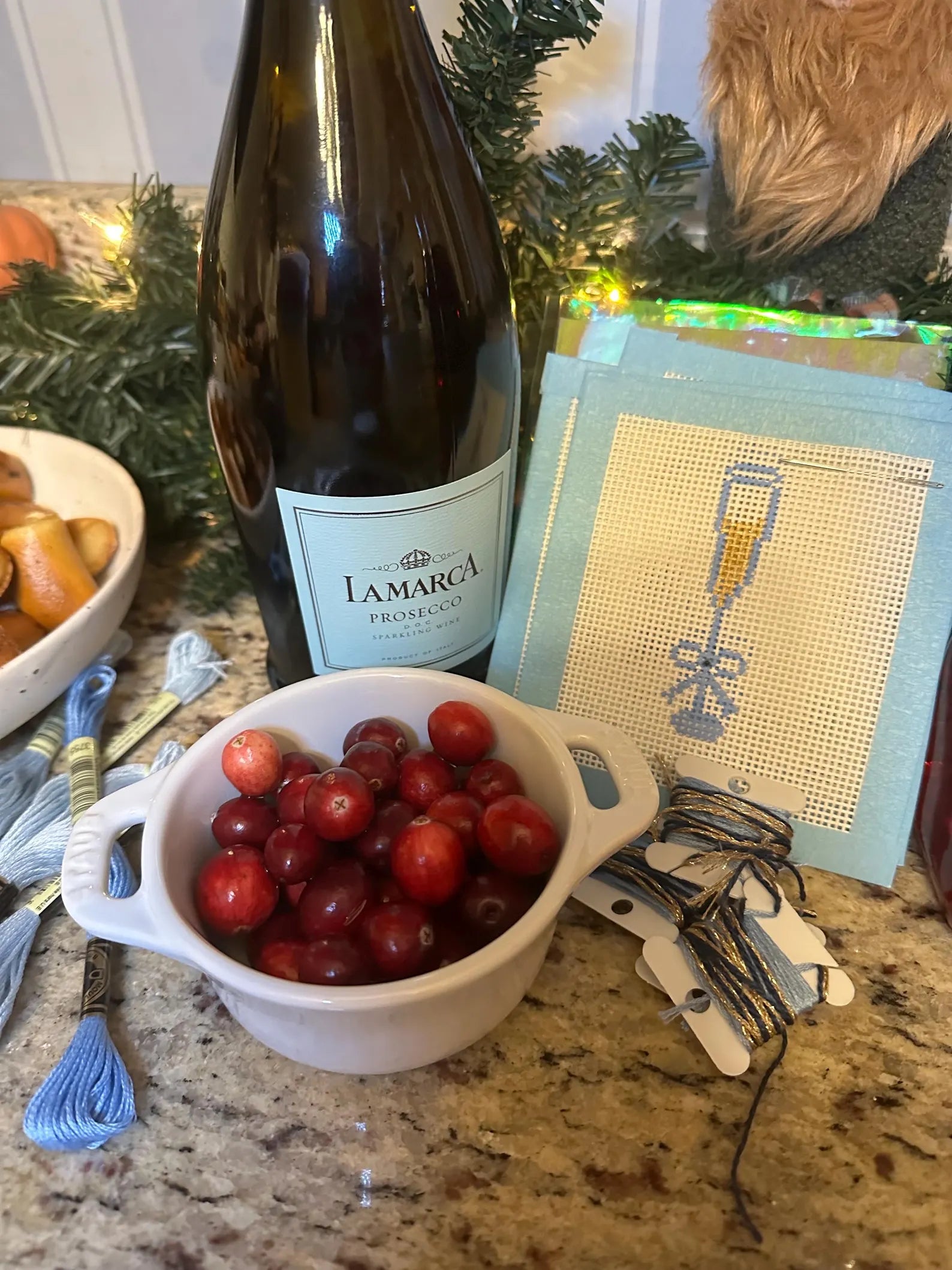 Champagne Flute with Bow Canvas