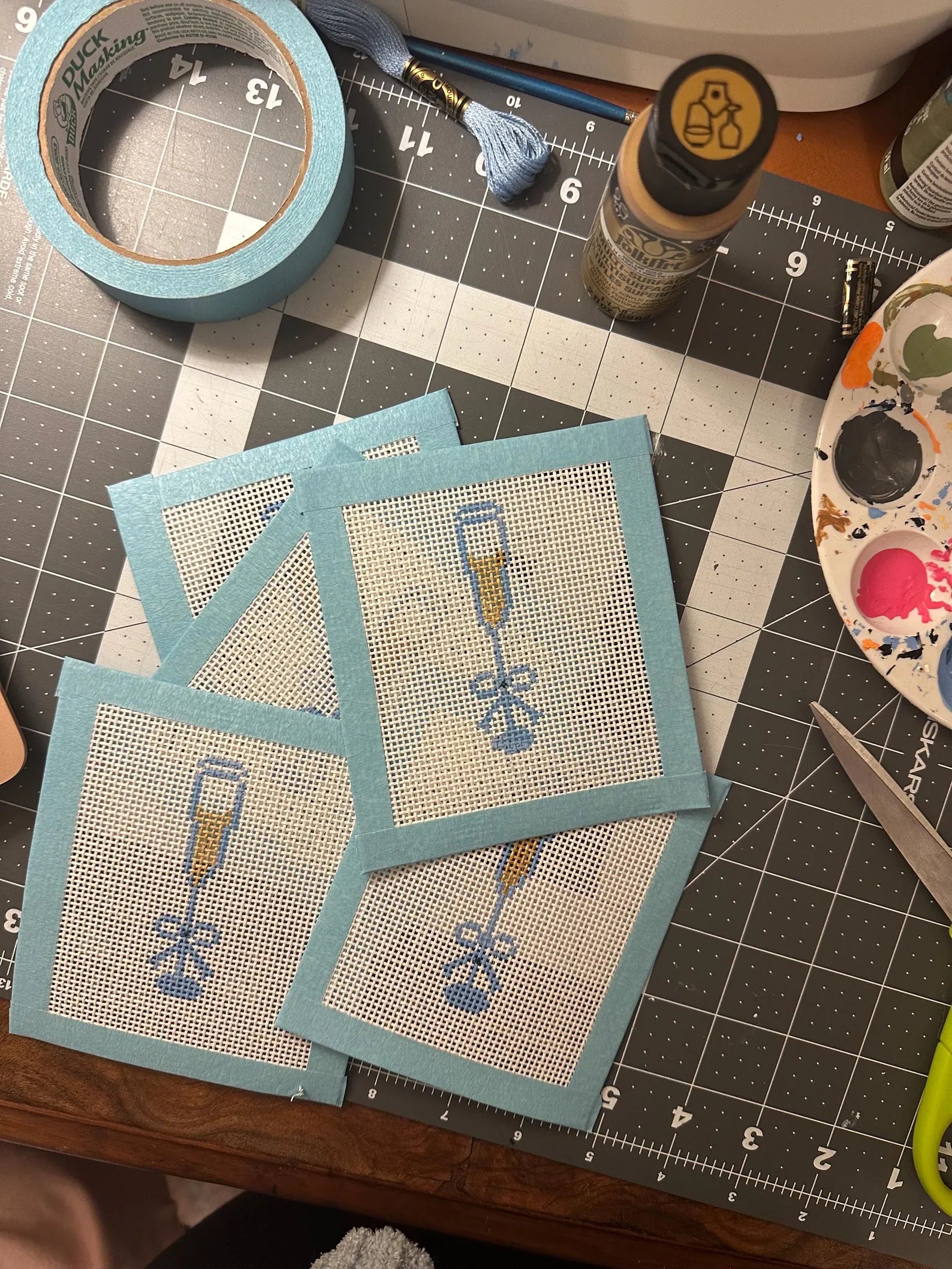 Champagne Flute with Bow Canvas