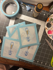 Champagne Flute with Bow Canvas