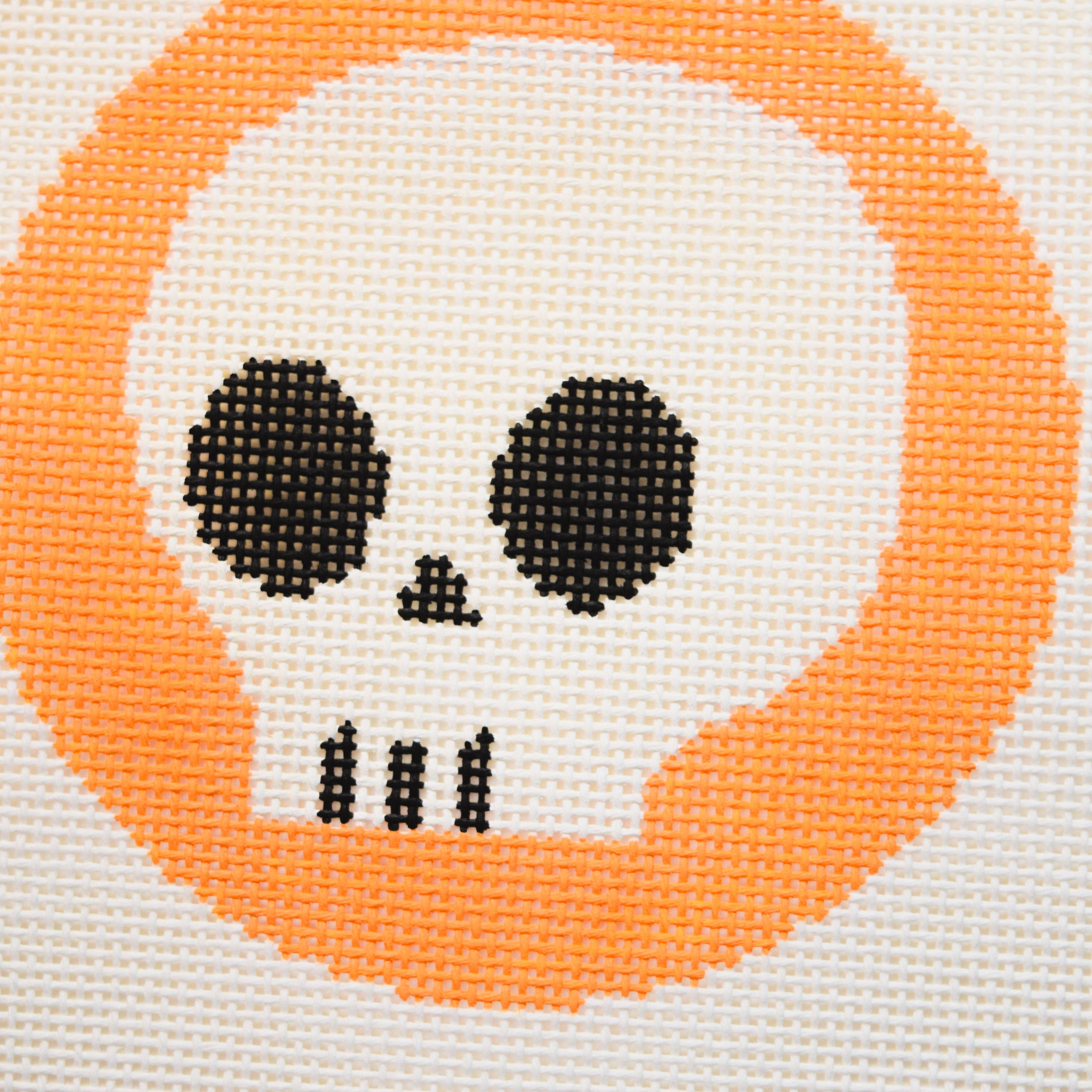 Skull Halloween Round Canvas