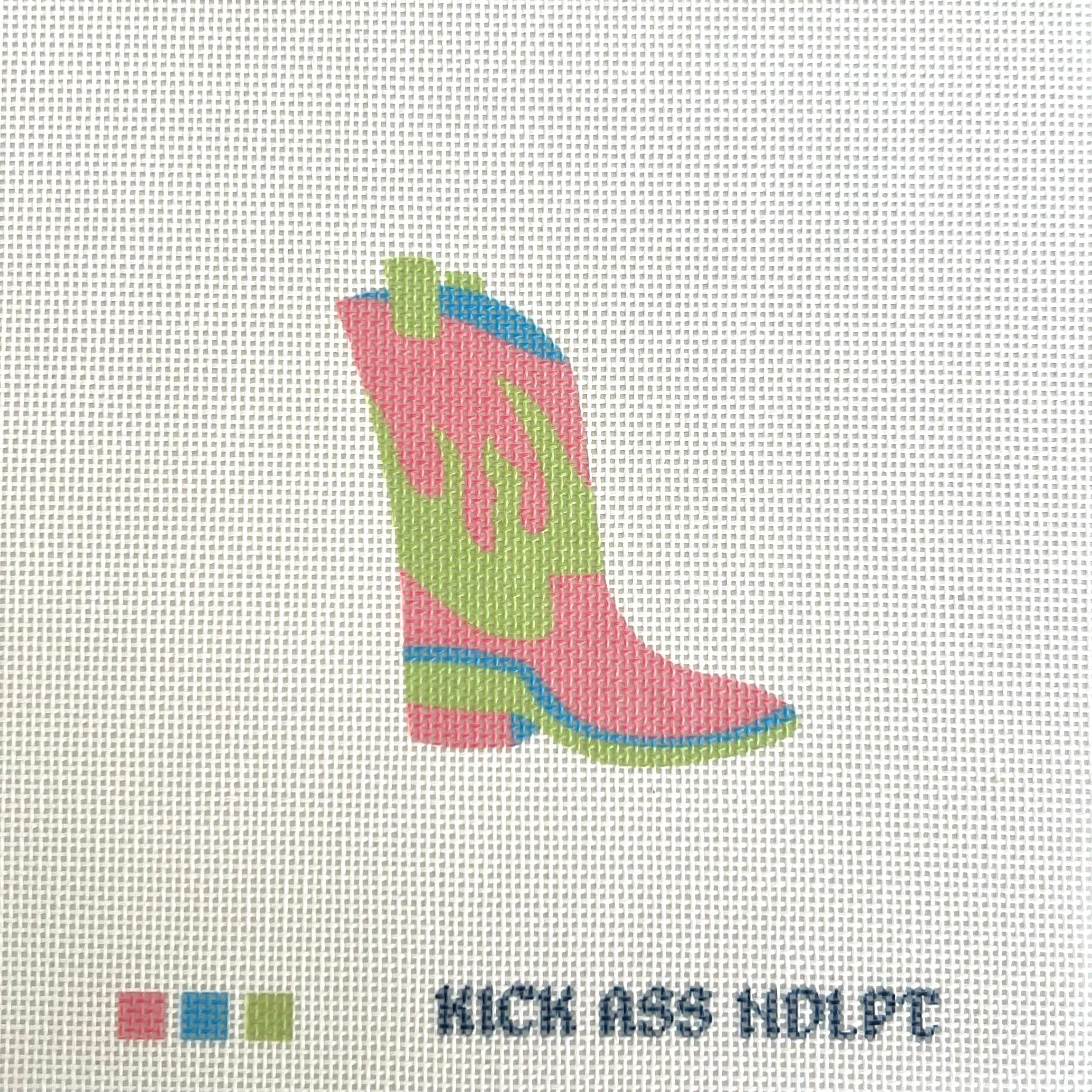 Kick Ass Tri-Color Cowboy Boot Canvas