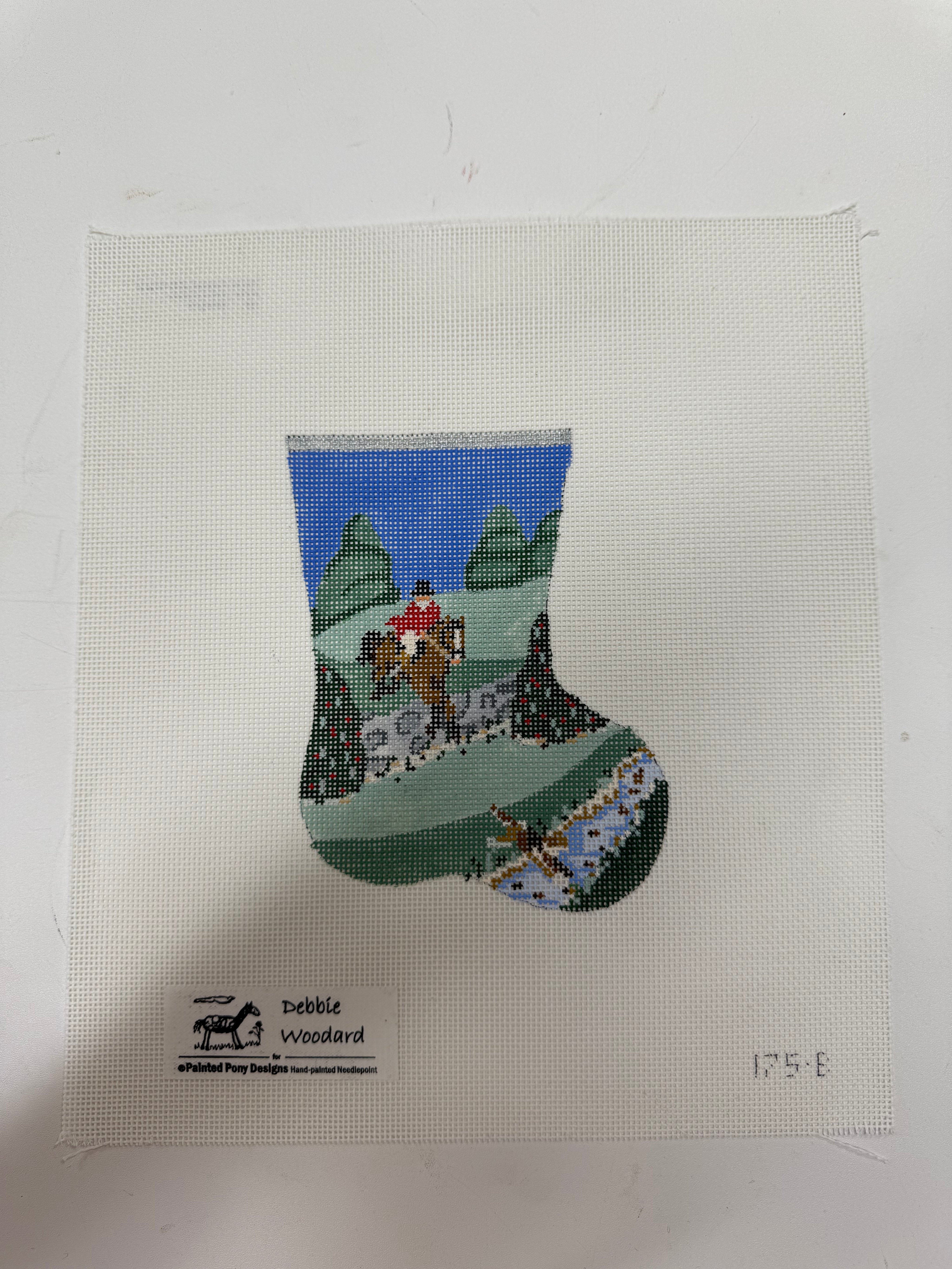Horseback with Dog Mini Stocking Canvas