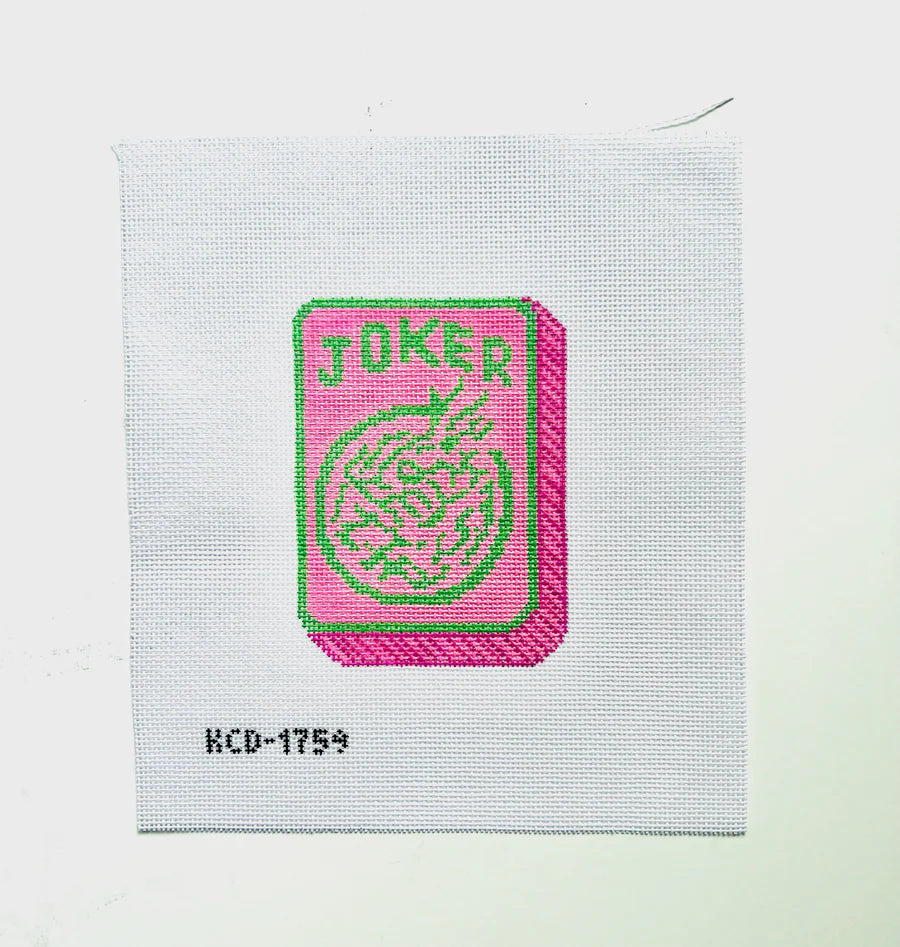 Pink / Green Mahjong Joker Printed Canvas
