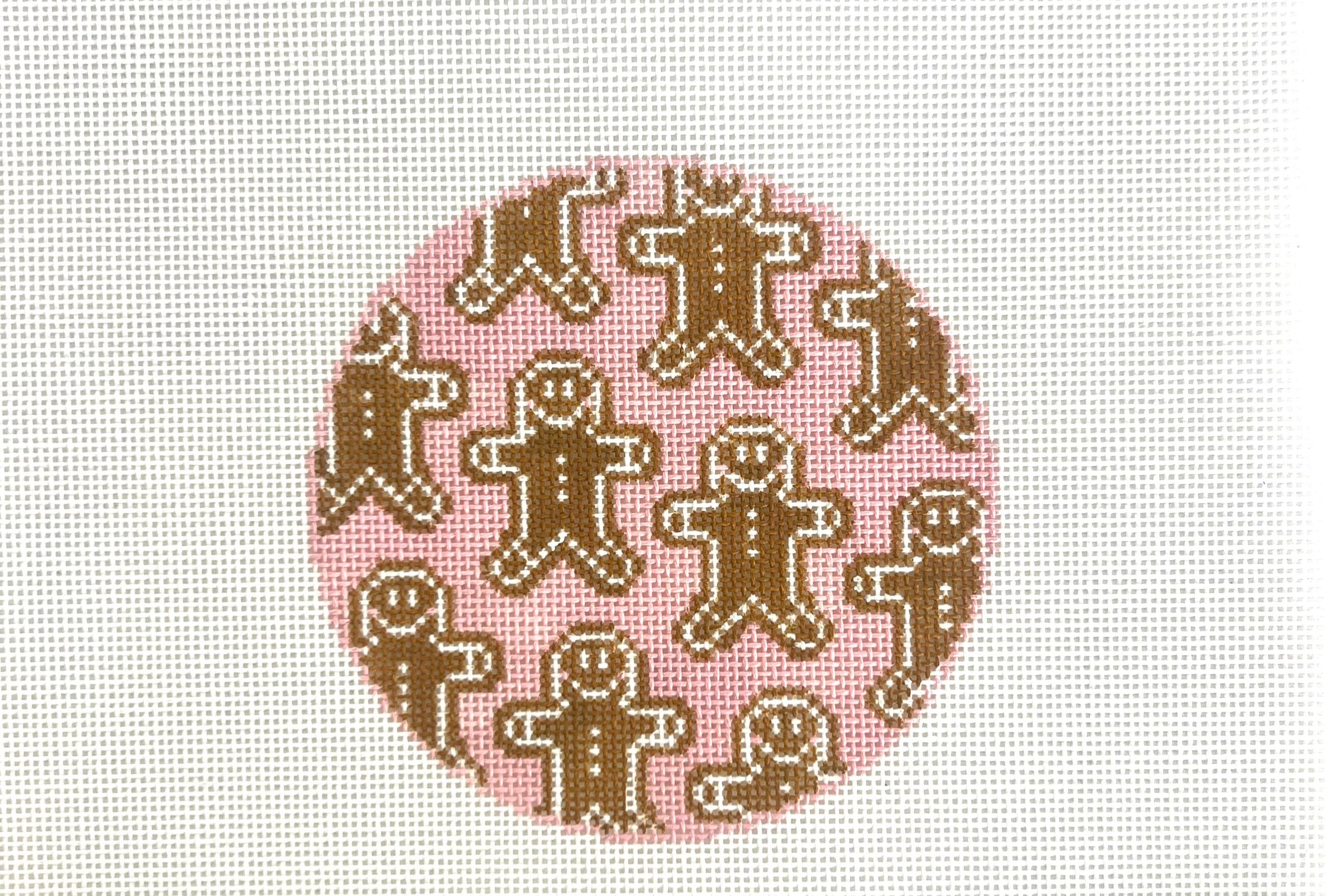 Pink Gingerbread Friends Canvas