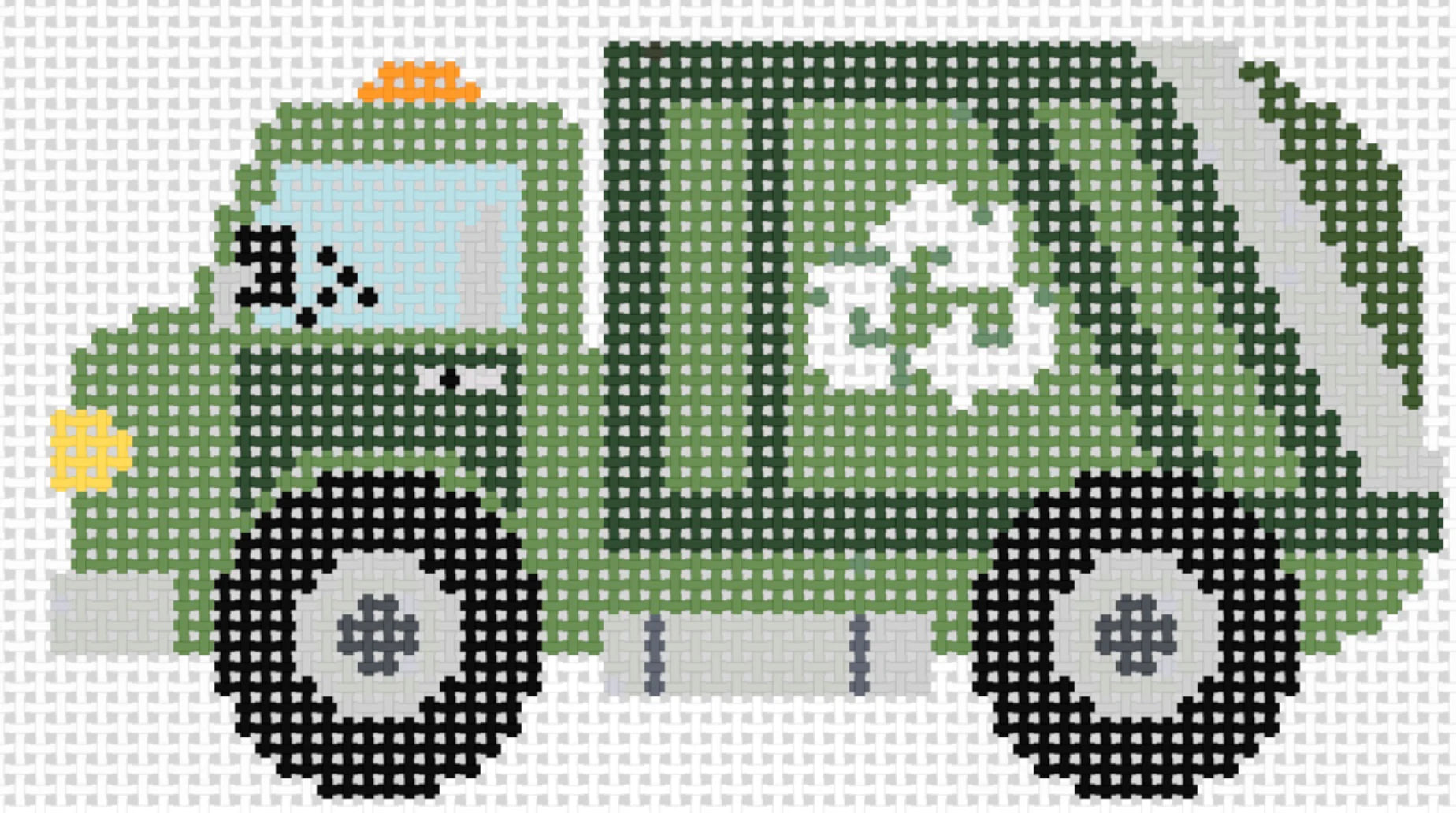 Garbage Truck 18 Mesh Needlepoint Canvas