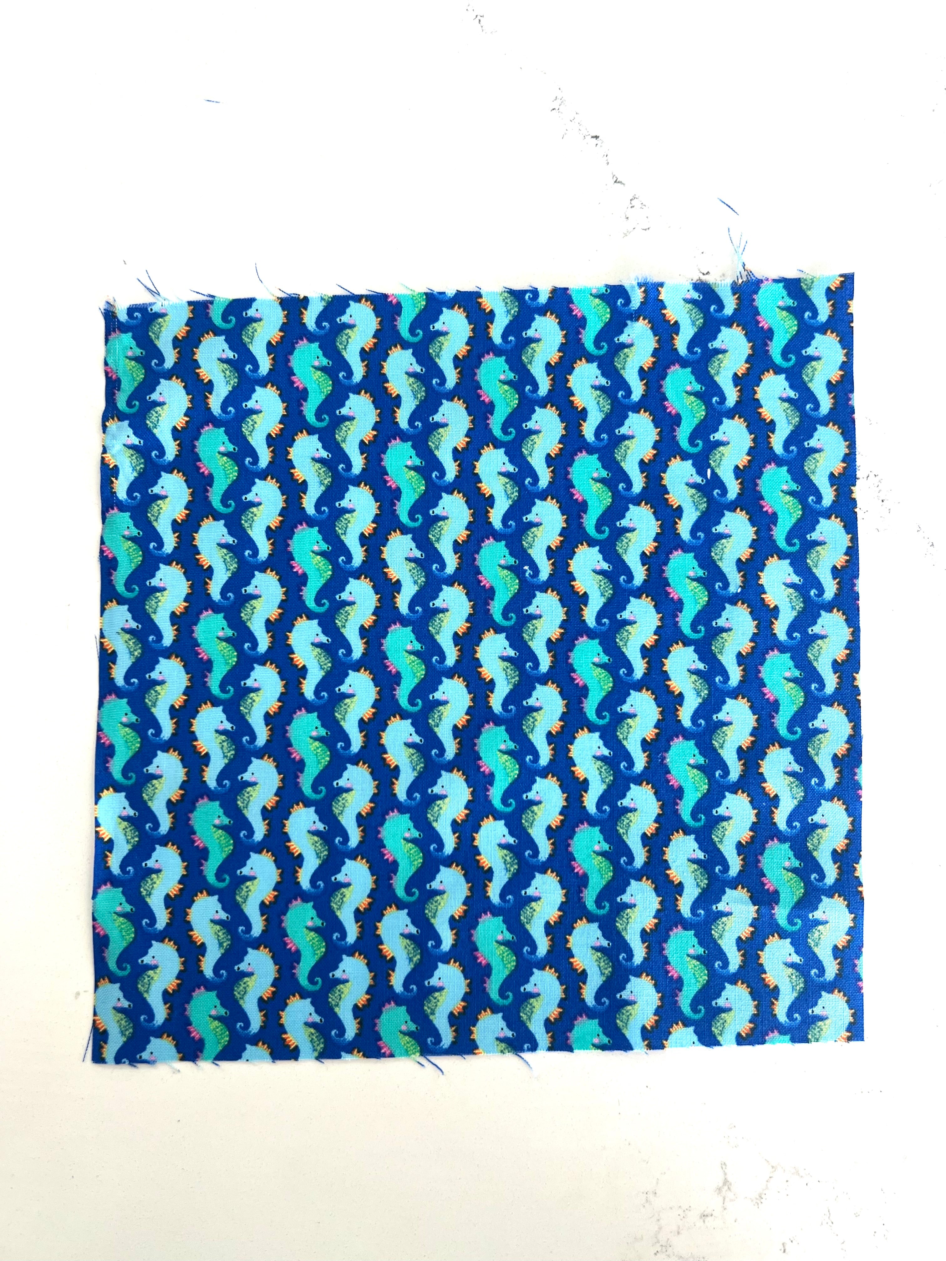 Seahorse Print 8x8 Fabric Square