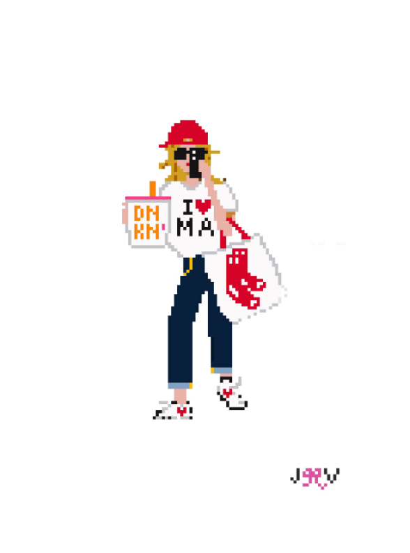 MA Girl Needlepoint Canvas