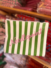 Green Stripe Needlepoint Bag Tyvek