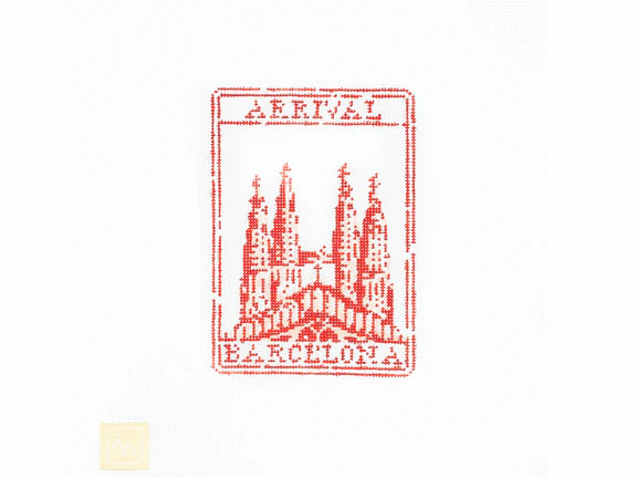 Barcelona Passport Stamp Canvas
