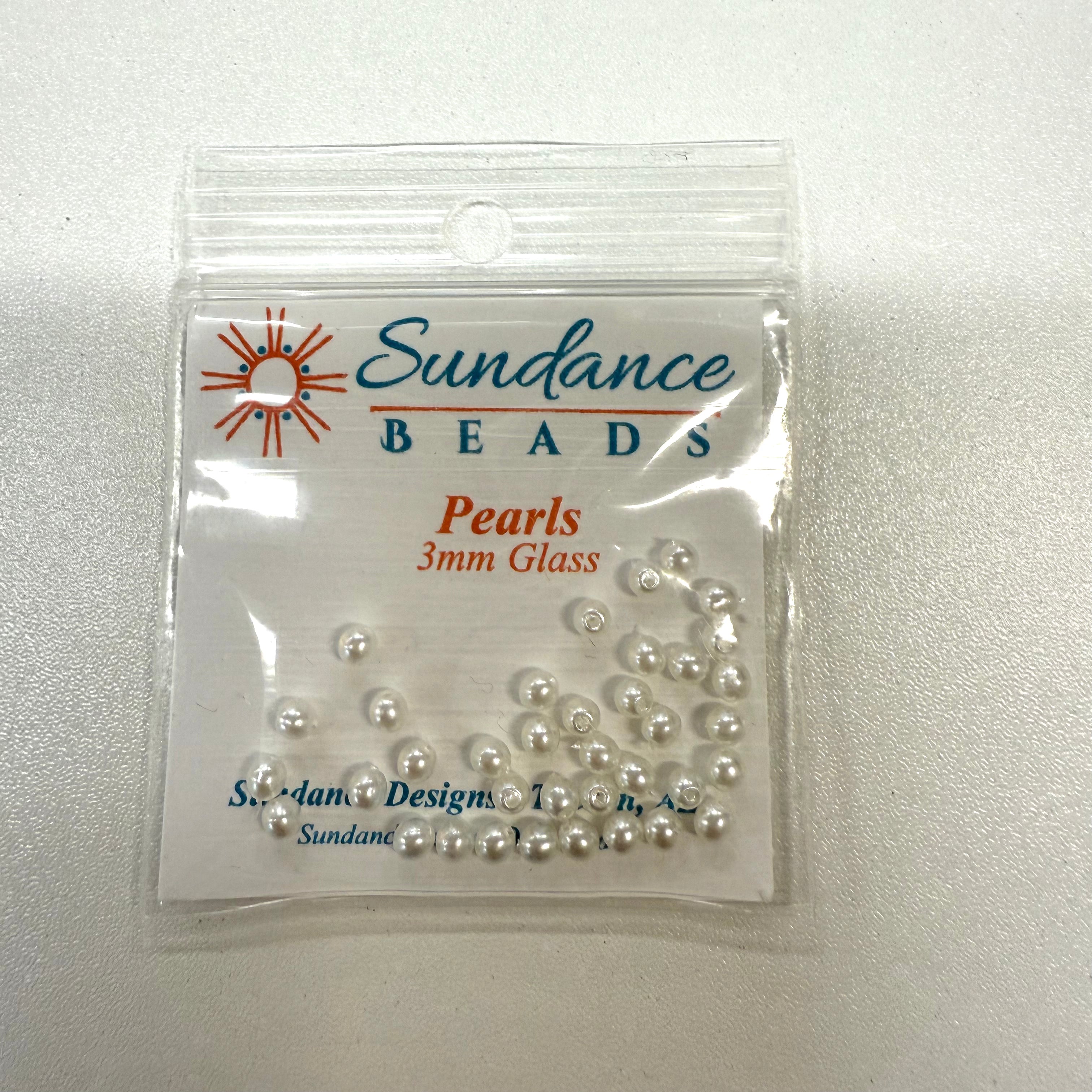 White Pearl 3mm Glass Beads