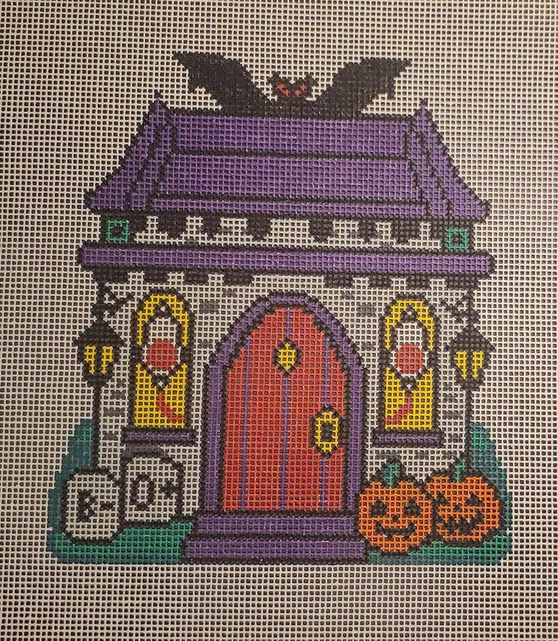 Halloween Blood Bank Village Canvas