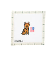 German Shepherd with American Flag Canvas