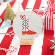 Christmas Cowboy Boot Counted Cross Stitch Kit