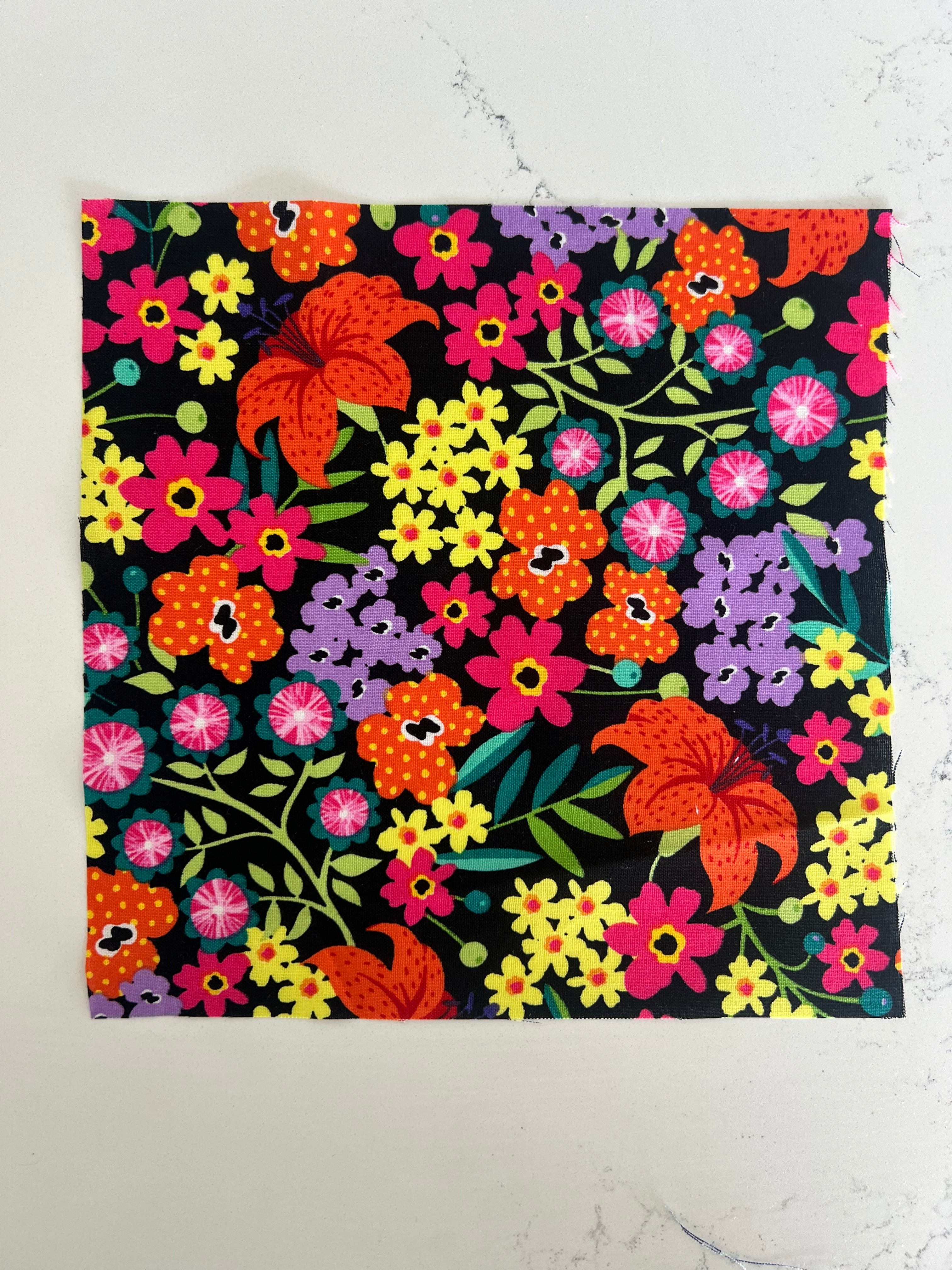 Tropical Vibrant Print 8x8 Fabric Square