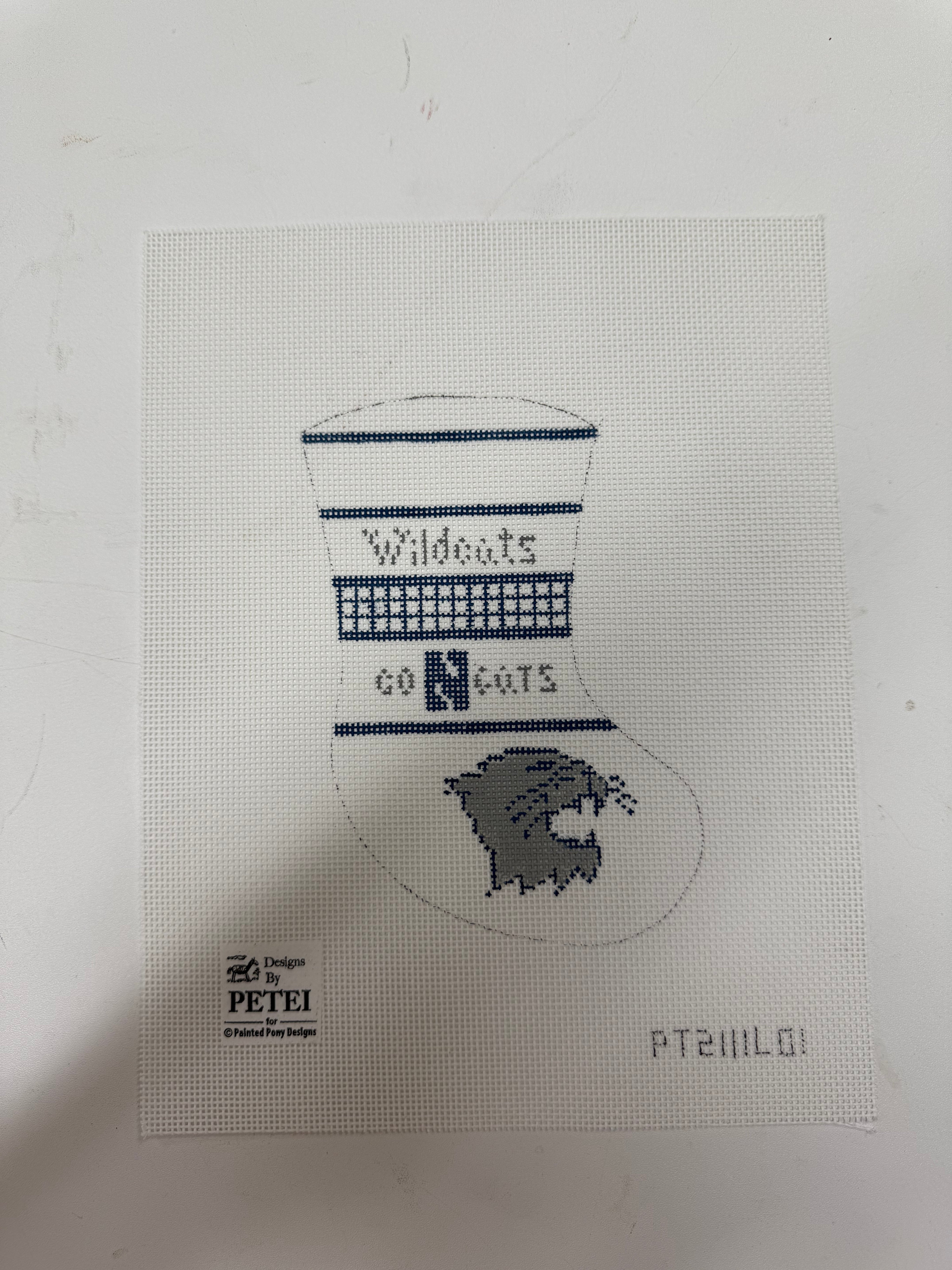 North Western Wildcats Mini Stocking Canvas