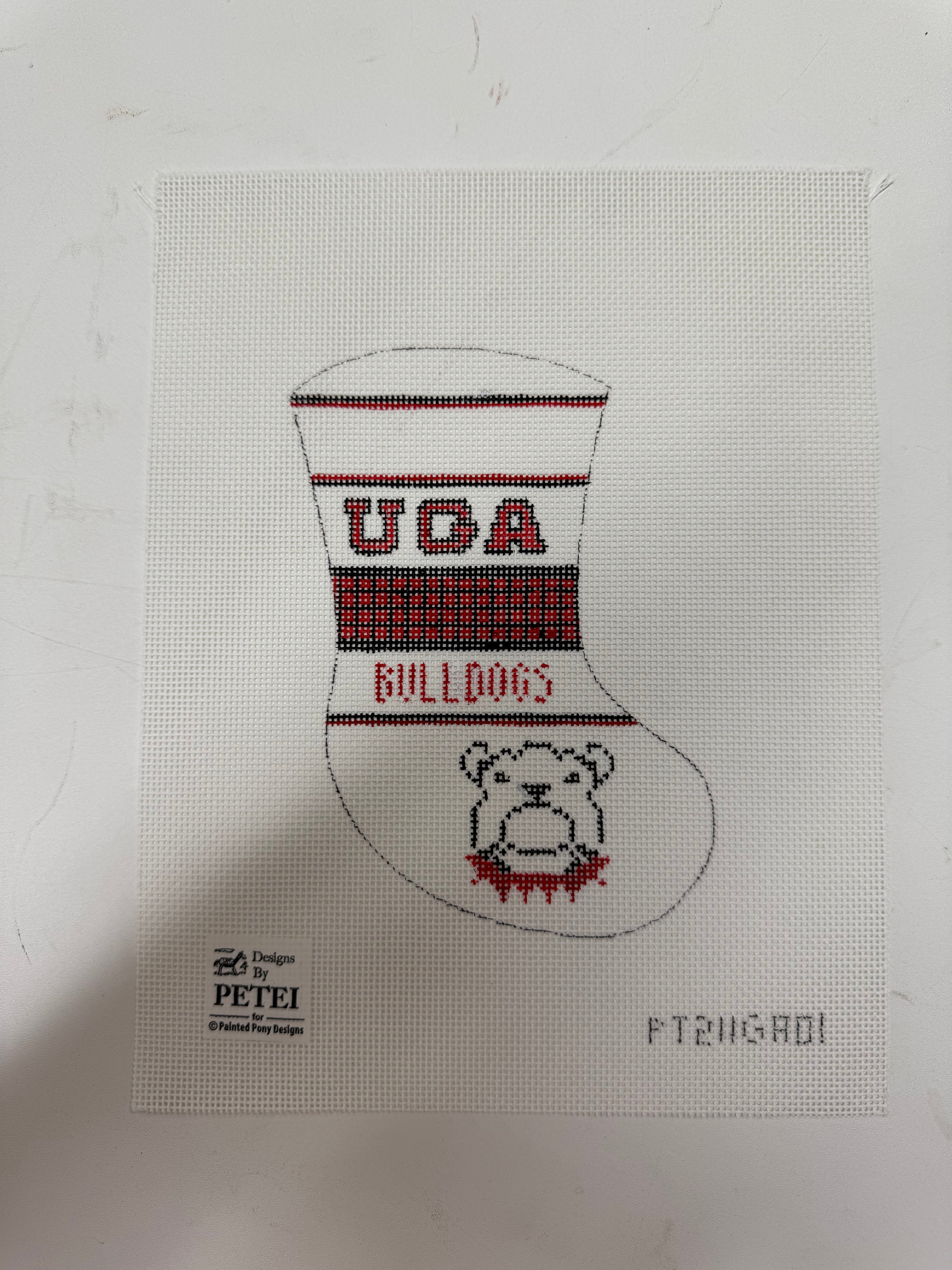UGA Dawgs Mini Stocking Canvas