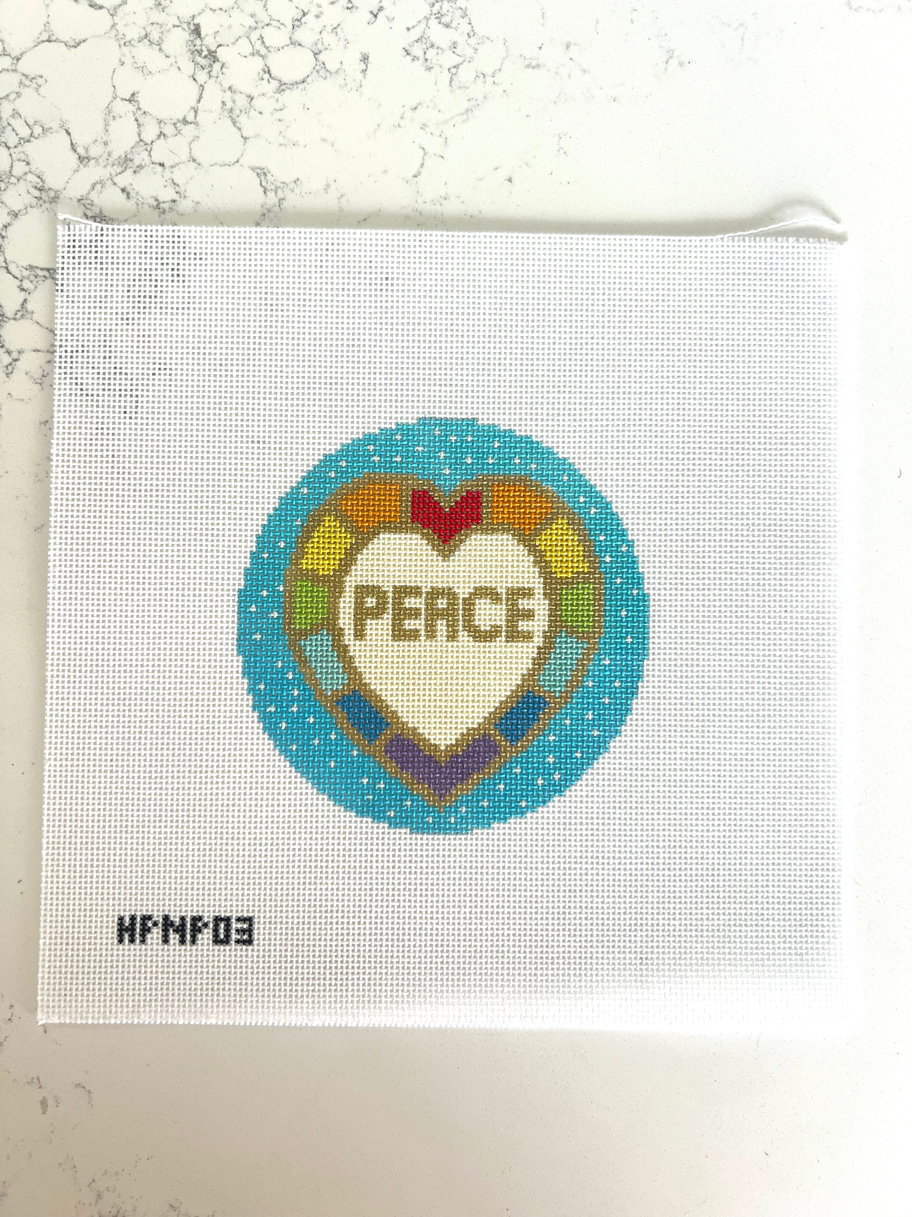 Rainbow Peace Heart Canvas