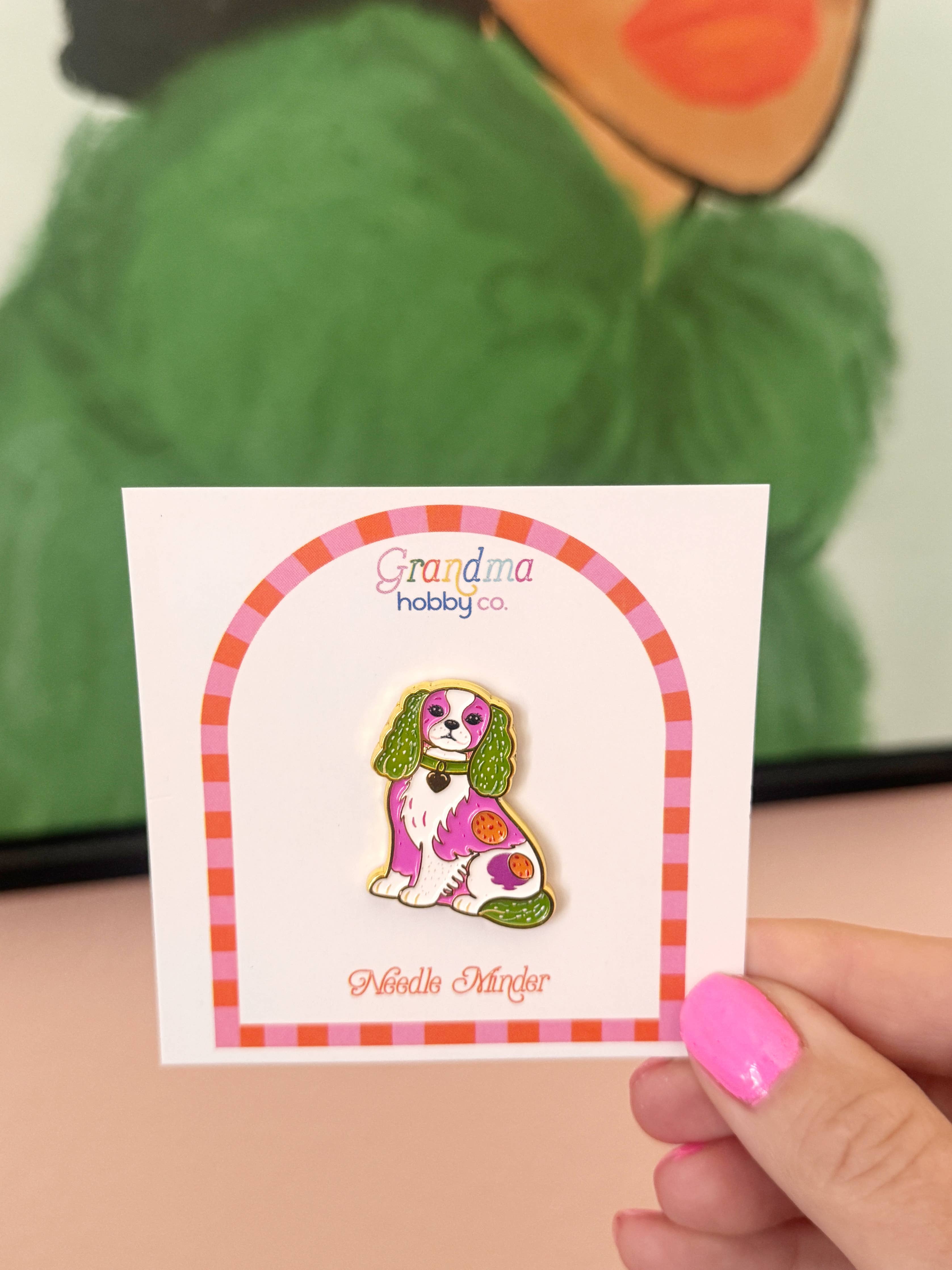Spaniel Pink Needle Minder