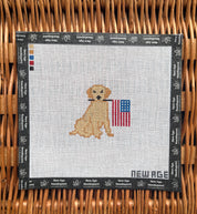 Patriotic Golden Retriever Canvas