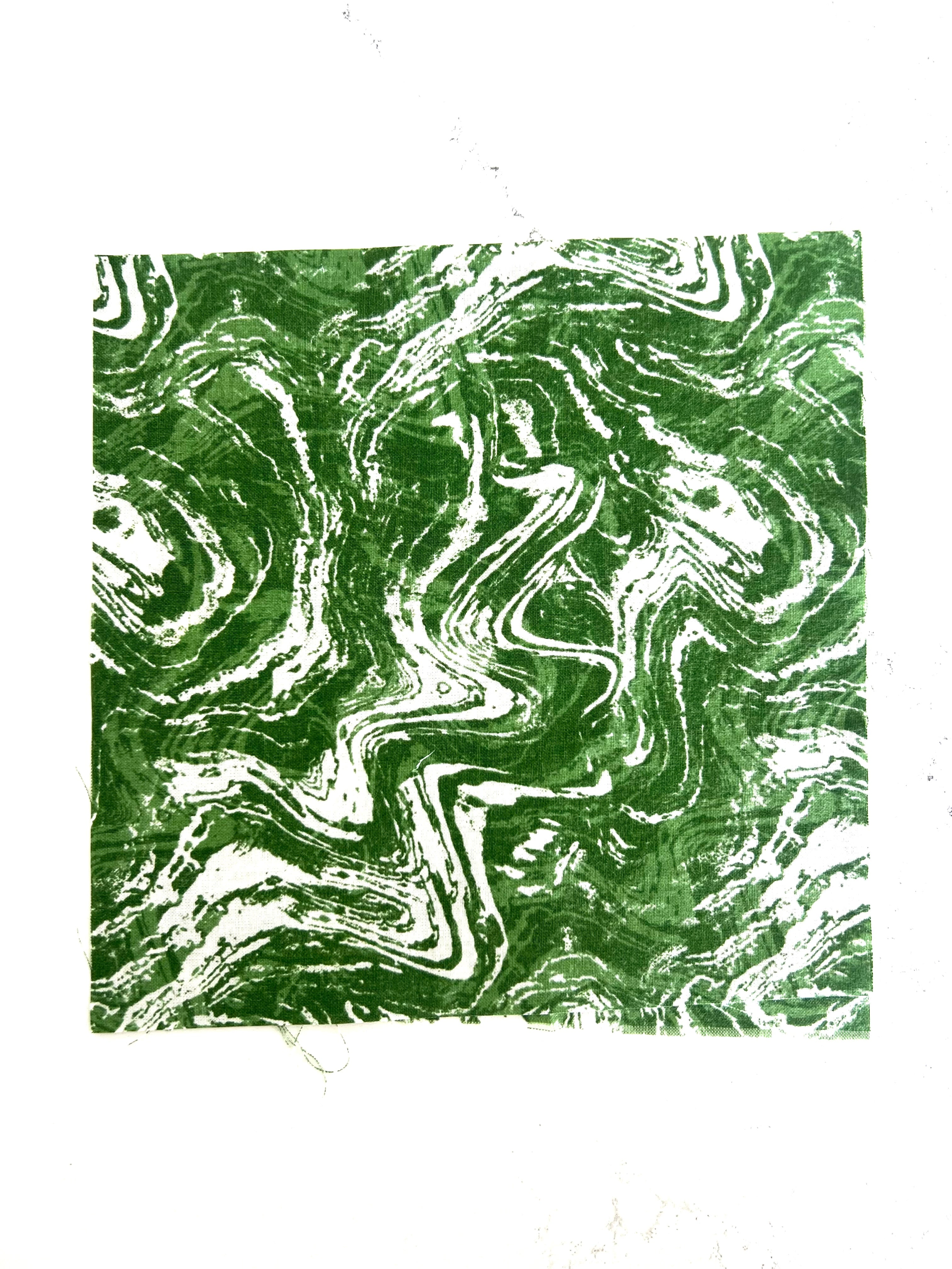 Green Marble Print 8x8 Fabric Square