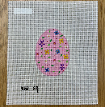 Mini Pink Flowers 4" Egg - 18 mesh