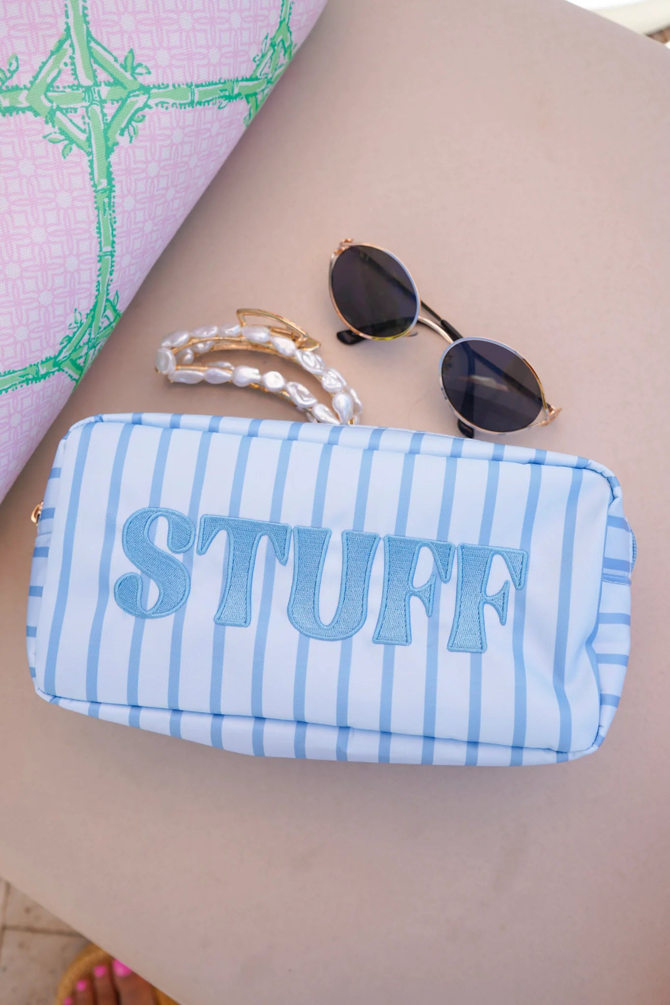 Striped Cosmetic Bag – Tropical Breeze