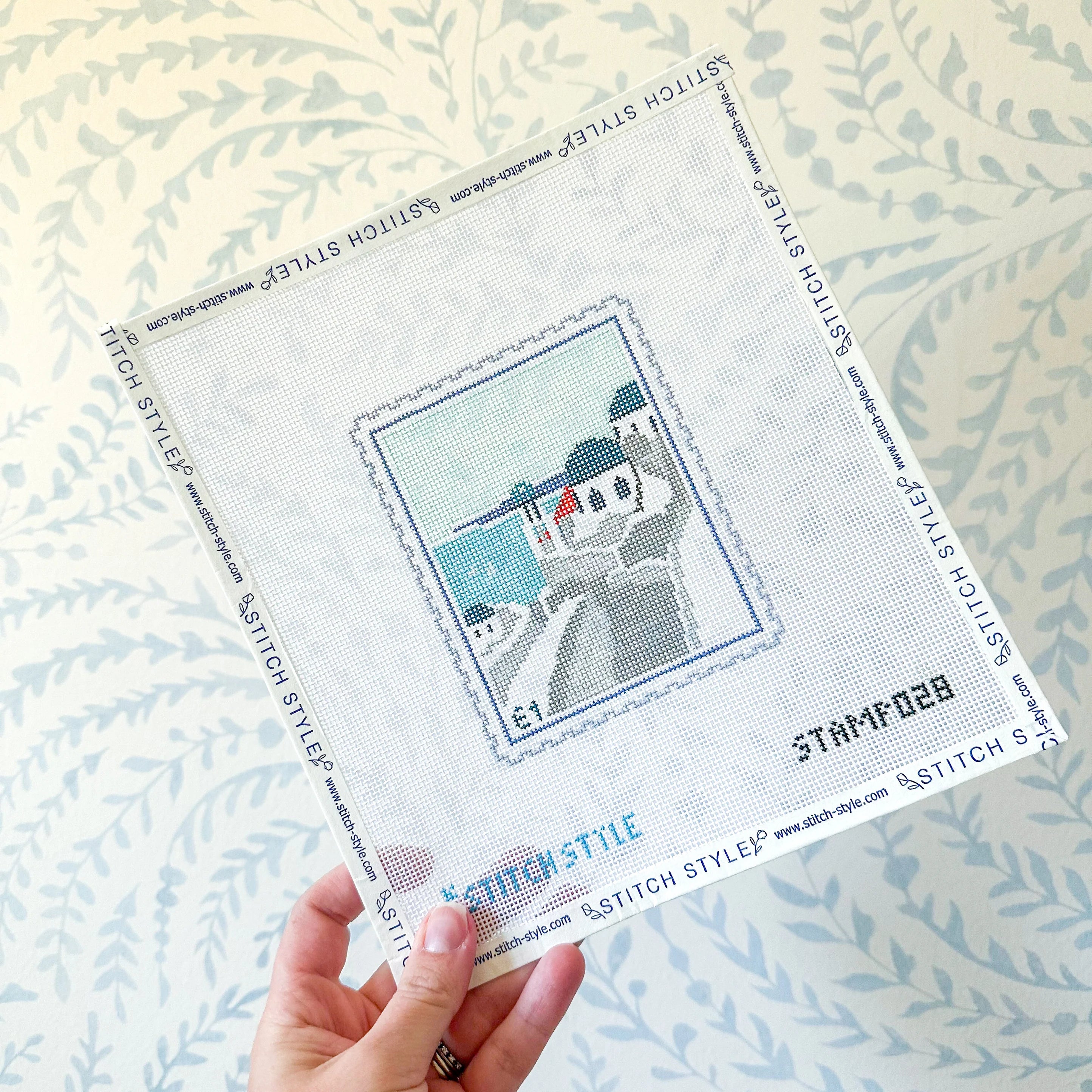 Santorini Travel Stamp Canvas
