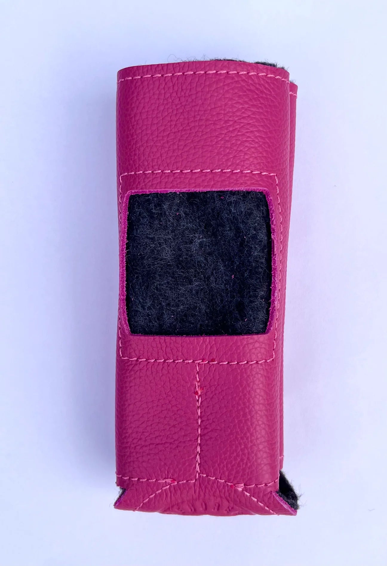 Slim – Hot Pink Self-Finishing Leather Can Cozy