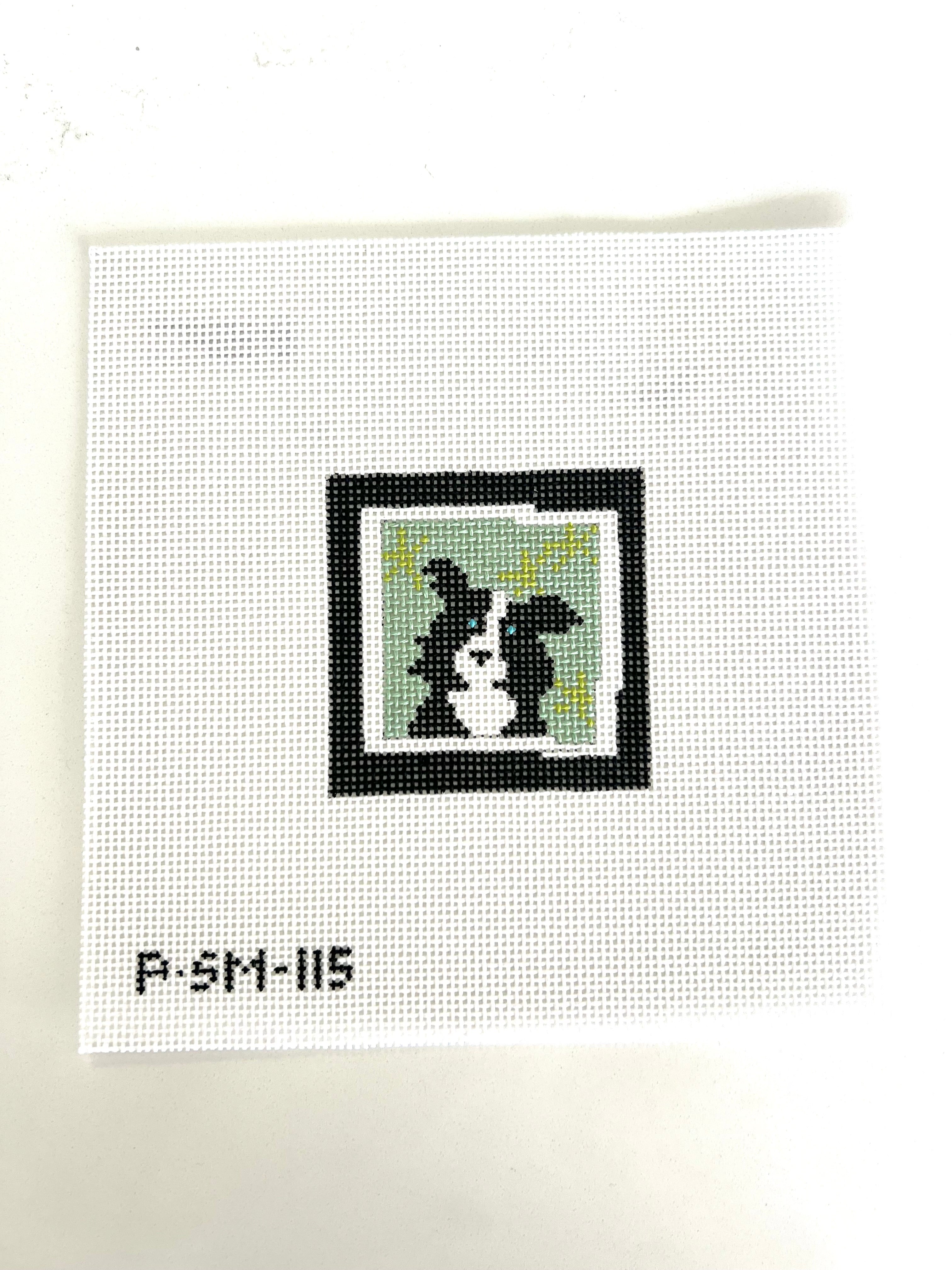 Black + White Dog Canvas