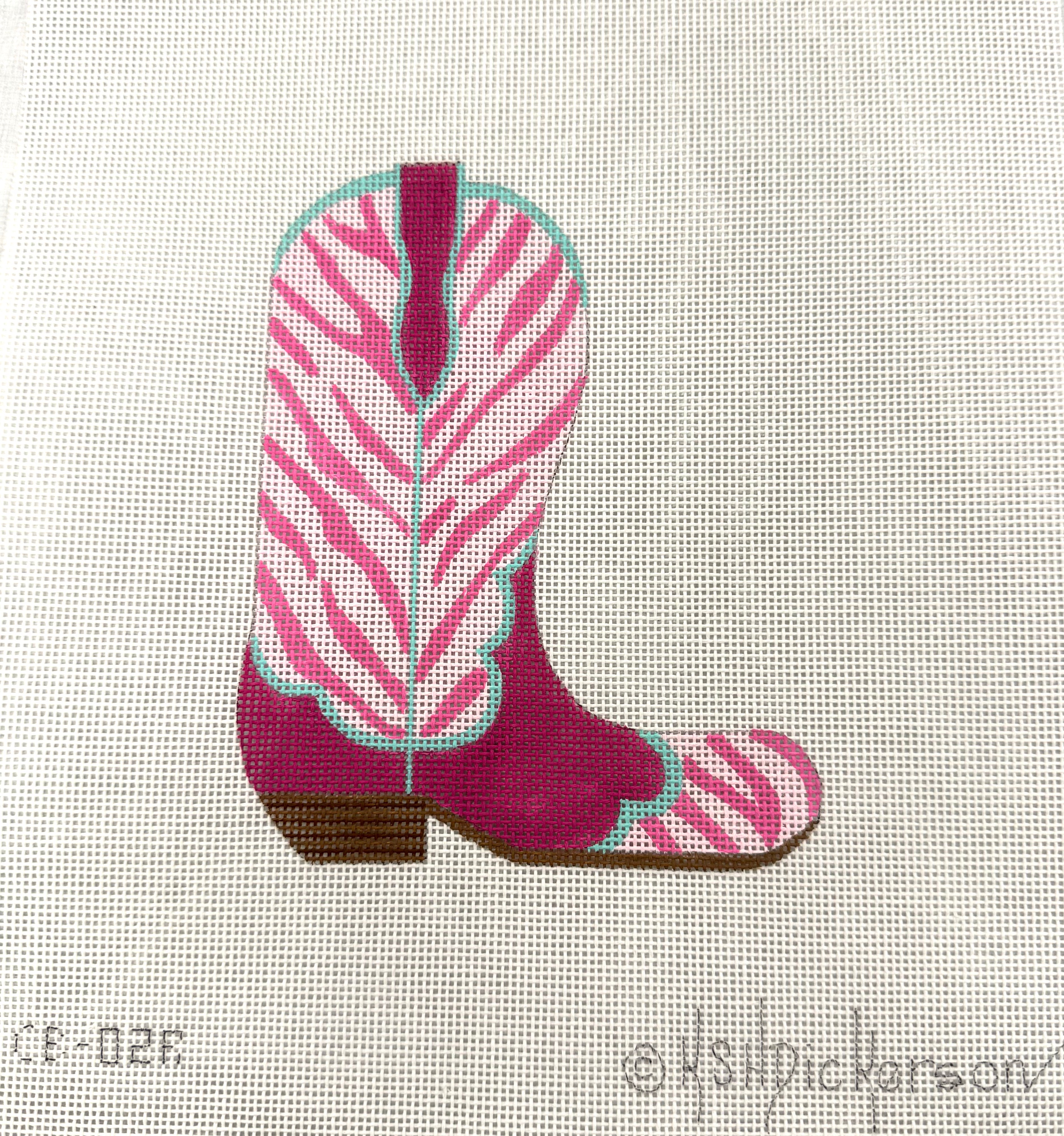 Pink Zebra Cowboy Boot Canvas