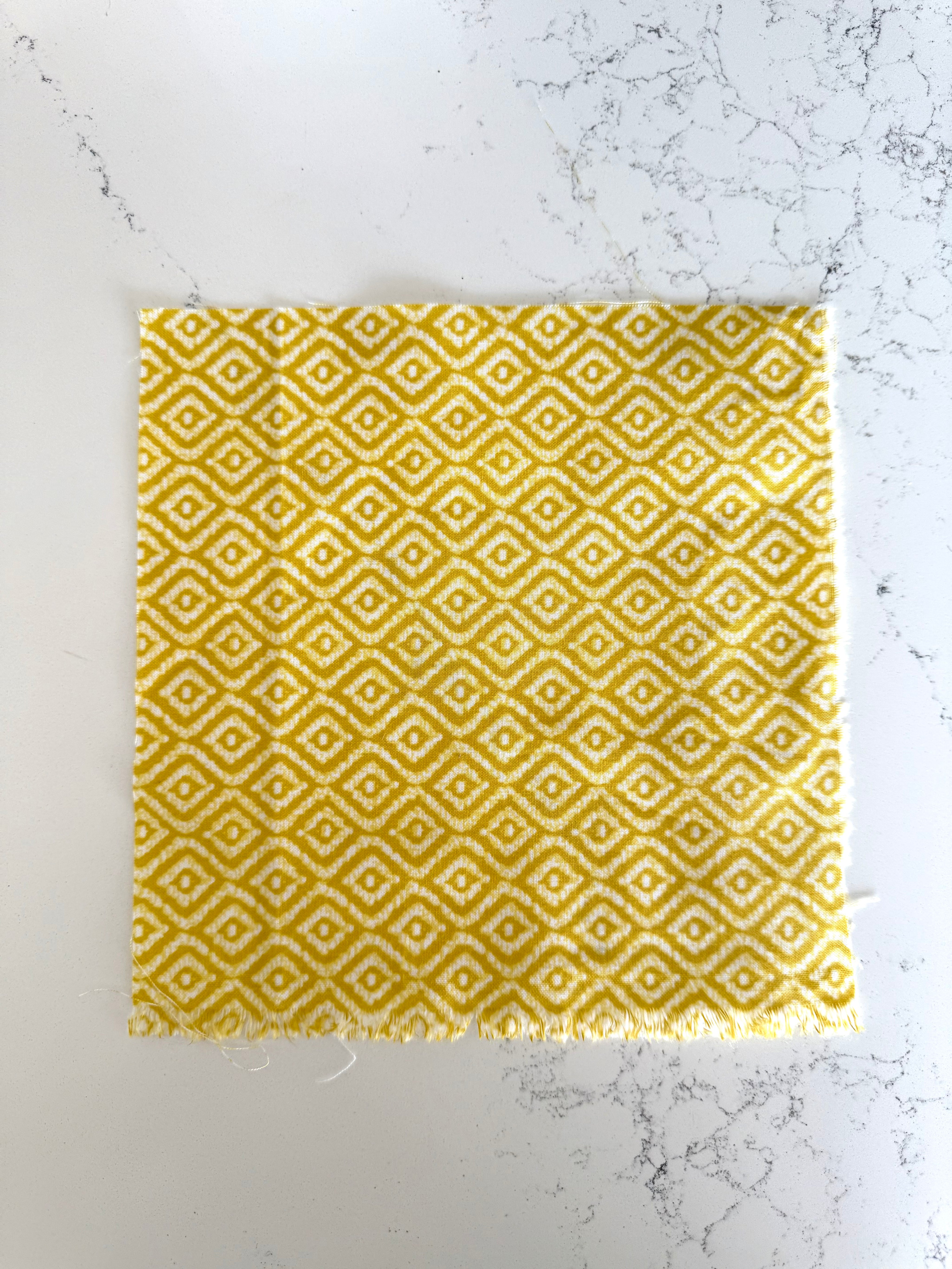 Mustard Geometric Print 8x8 Fabric Square