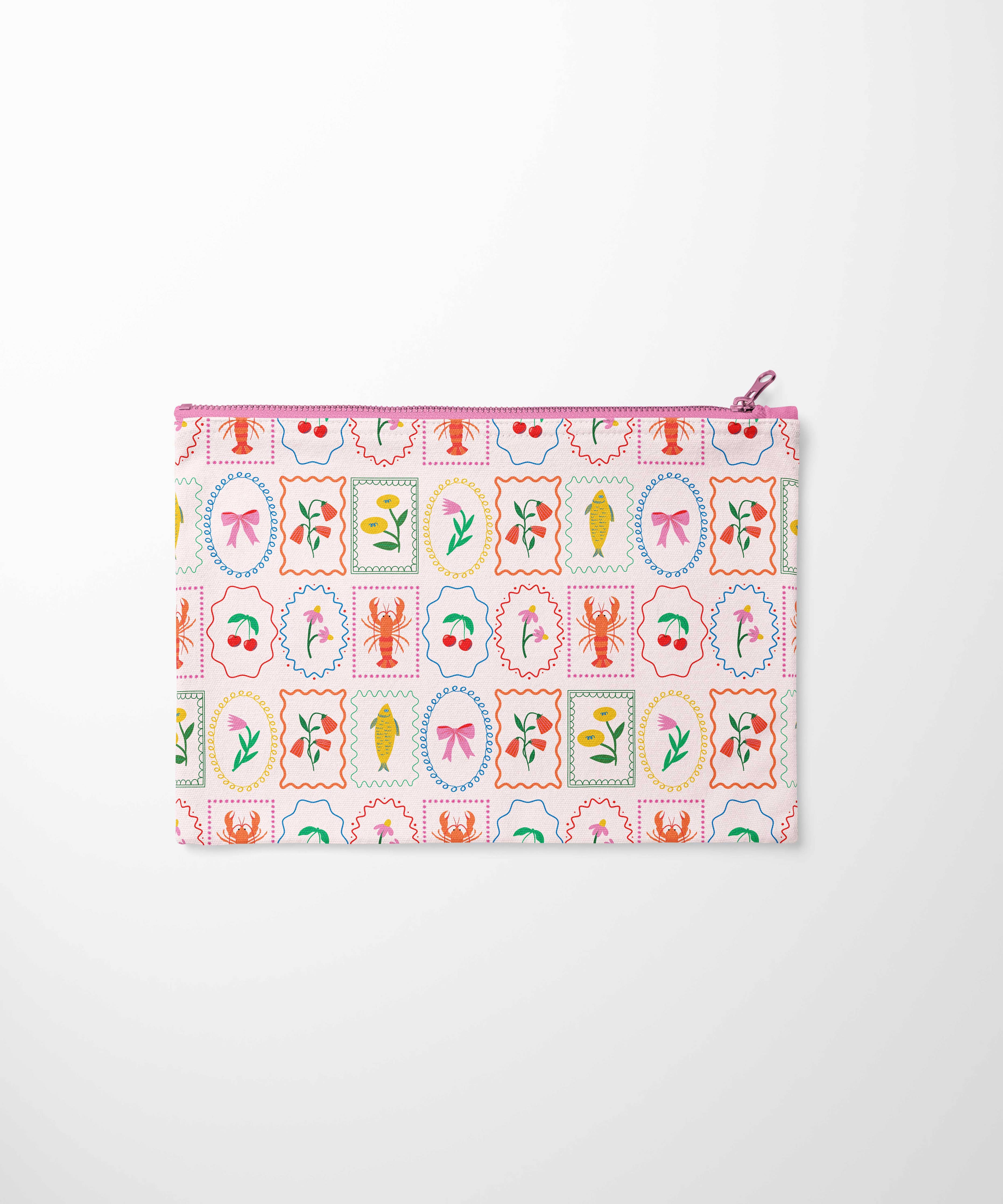 Colorful Stamp Tyvek Travel Zip Pouch