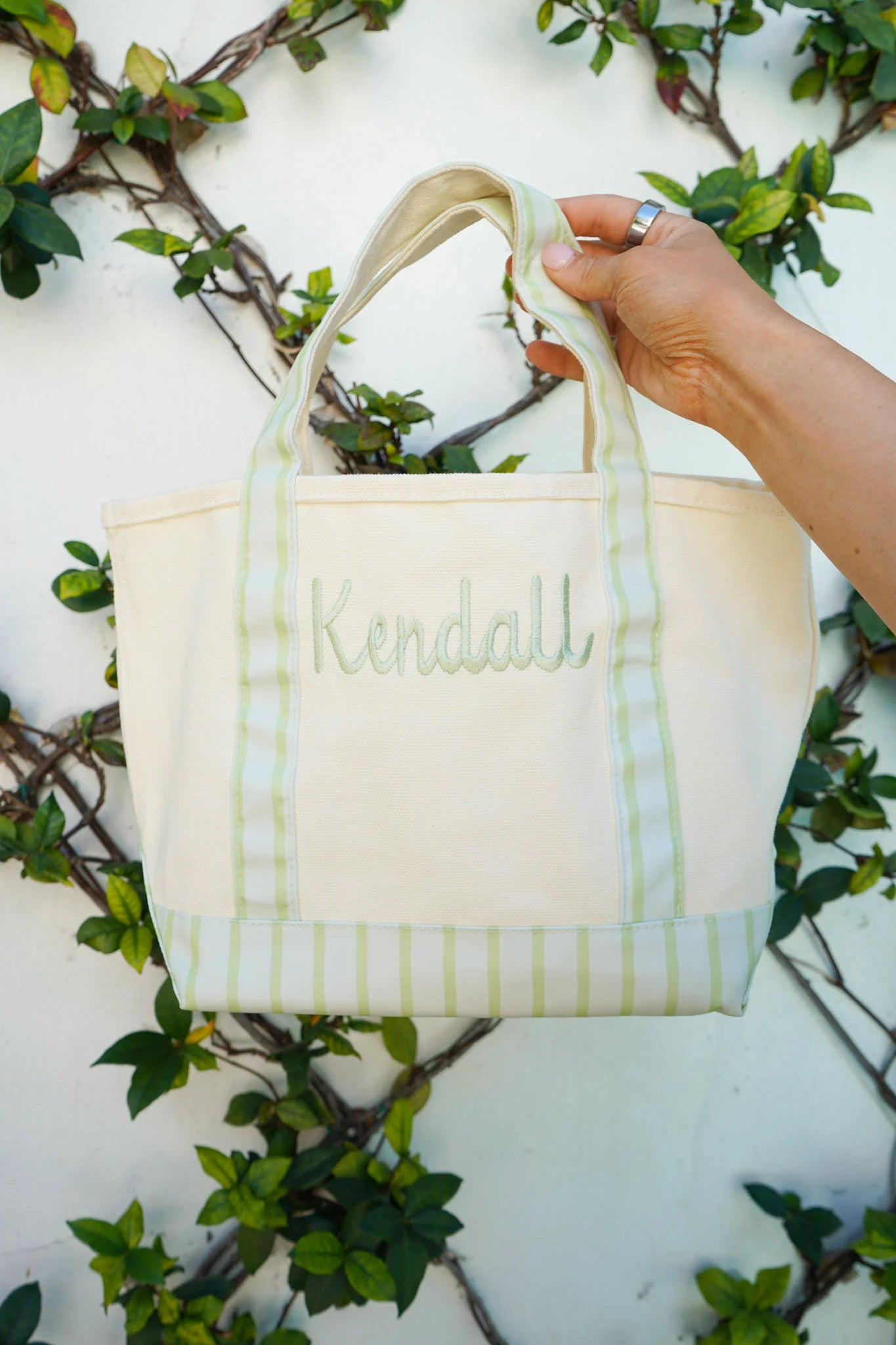 Mini Canvas Tote – Citrus Cabana Stripe