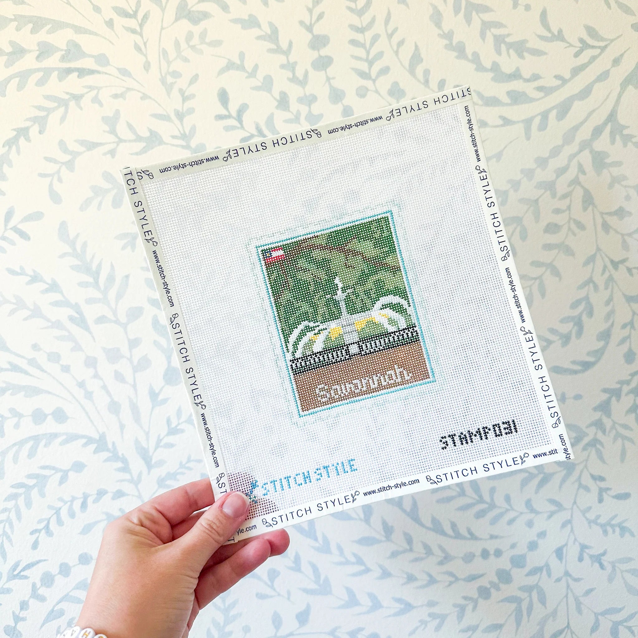 Savannah 18 Mesh Travel Stamp Needlepoint Canvas