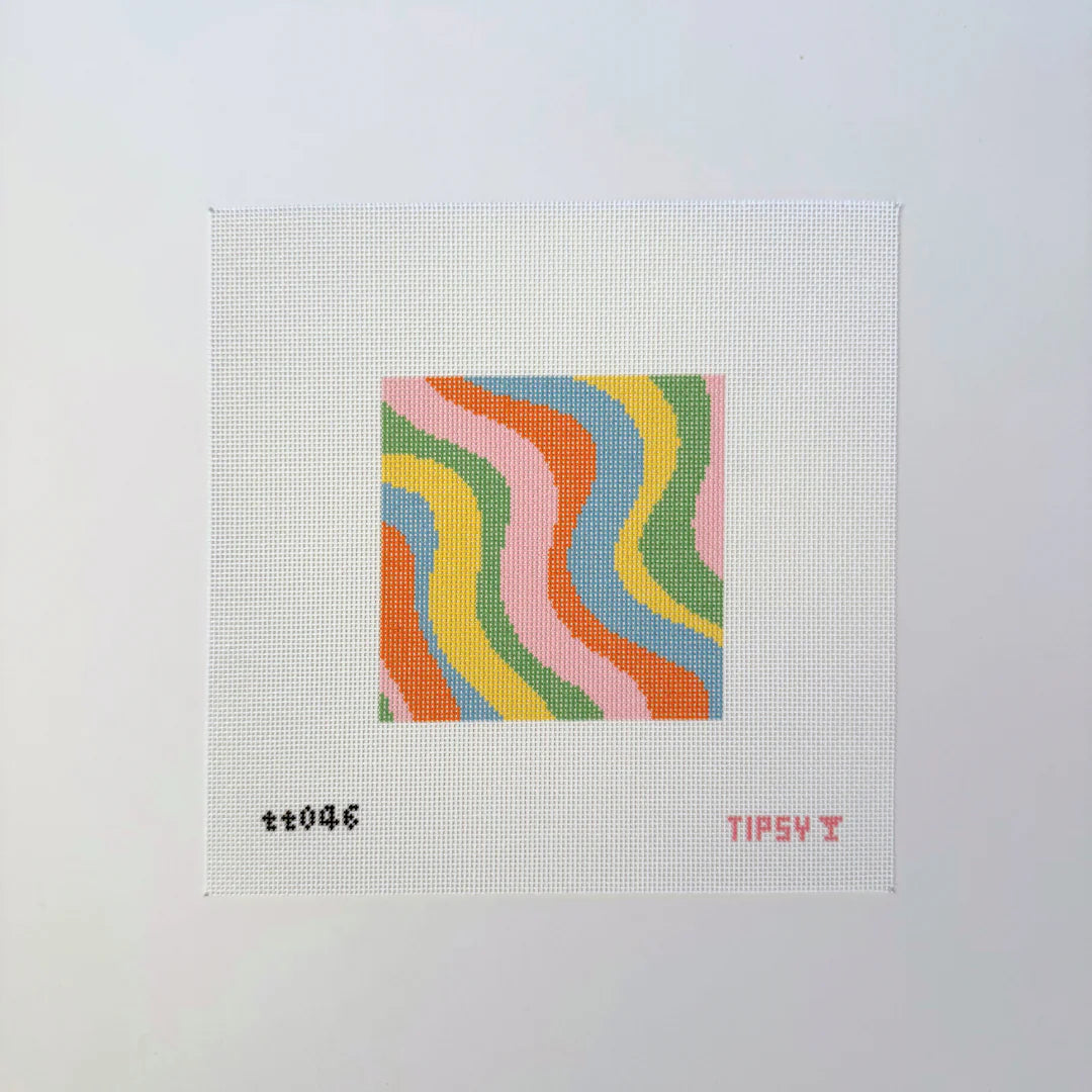 Vibrant Waves Square Needlepoint Canvas
