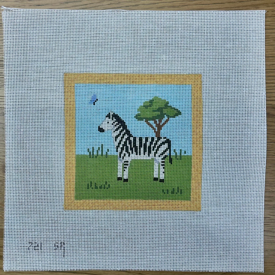 Zebra, 5" Square Canvas