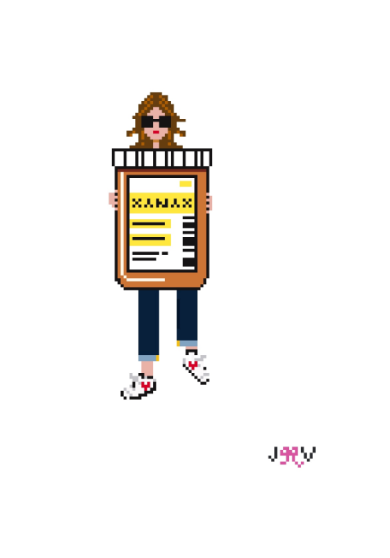Xanax Girl Needlepoint Canvas