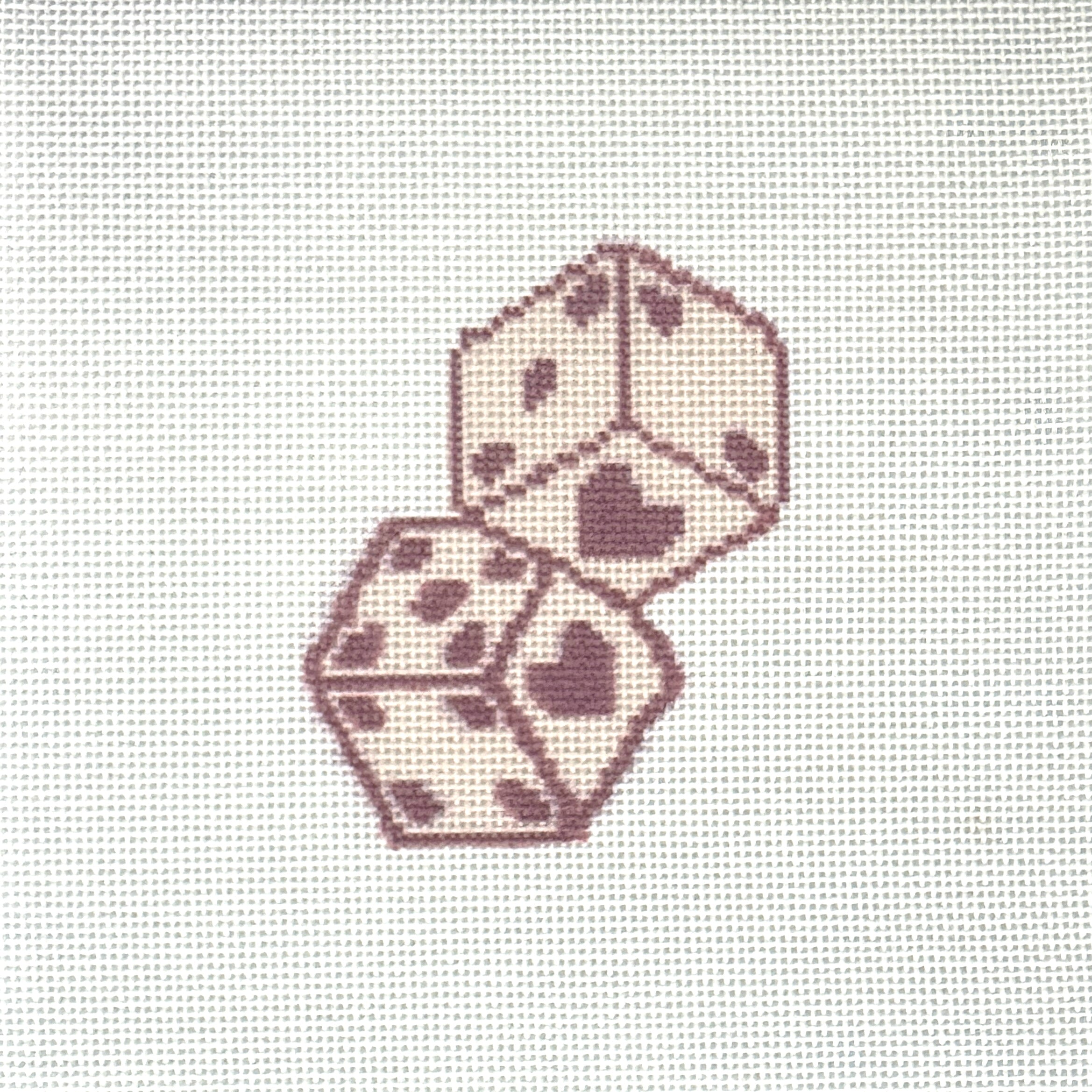 Pink Heart Dice Canvas