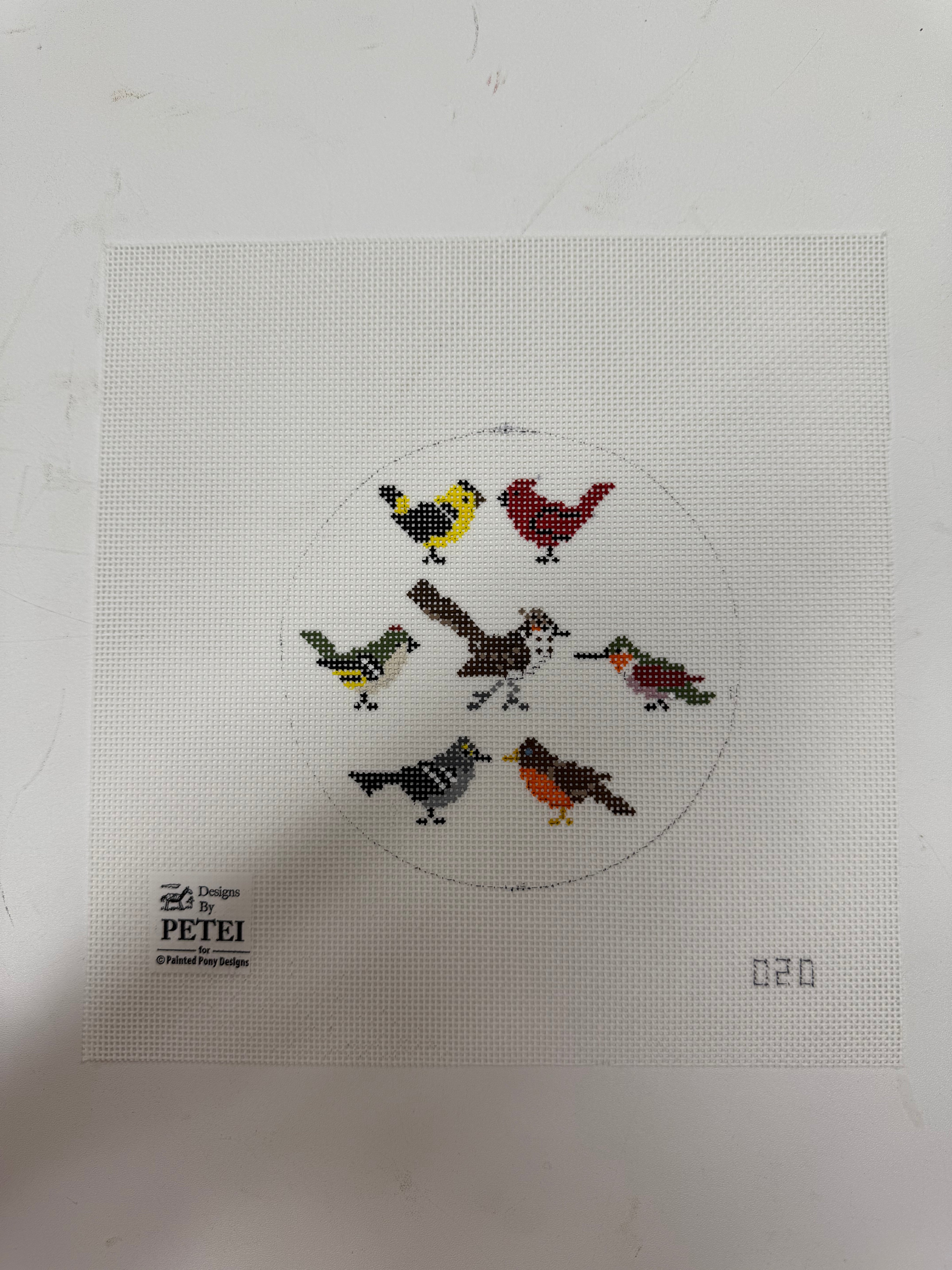 Bird Round Canvas