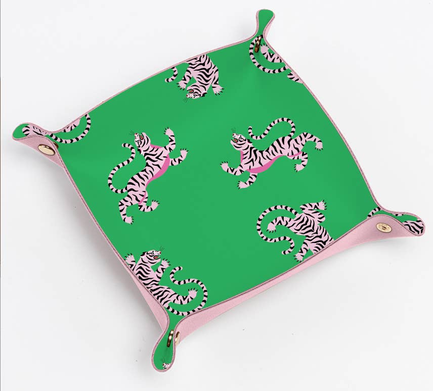 Green Pink Tiger Trinket Tray