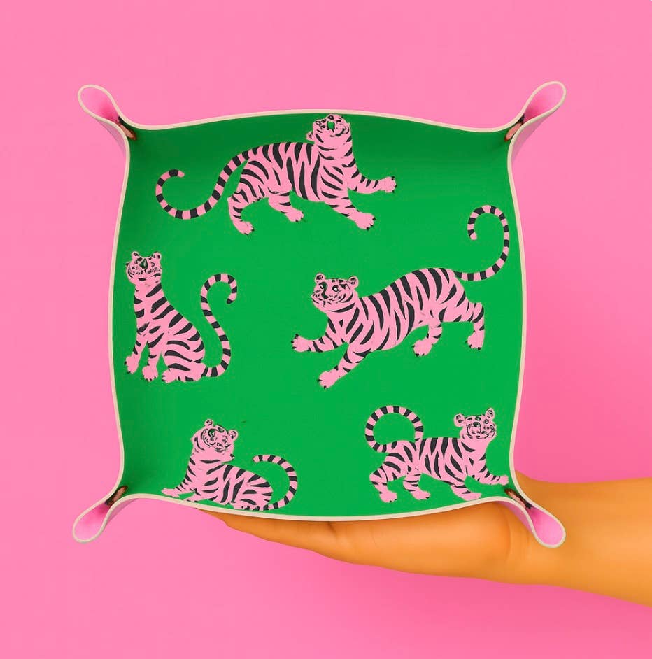 Green Pink Tiger Trinket Tray