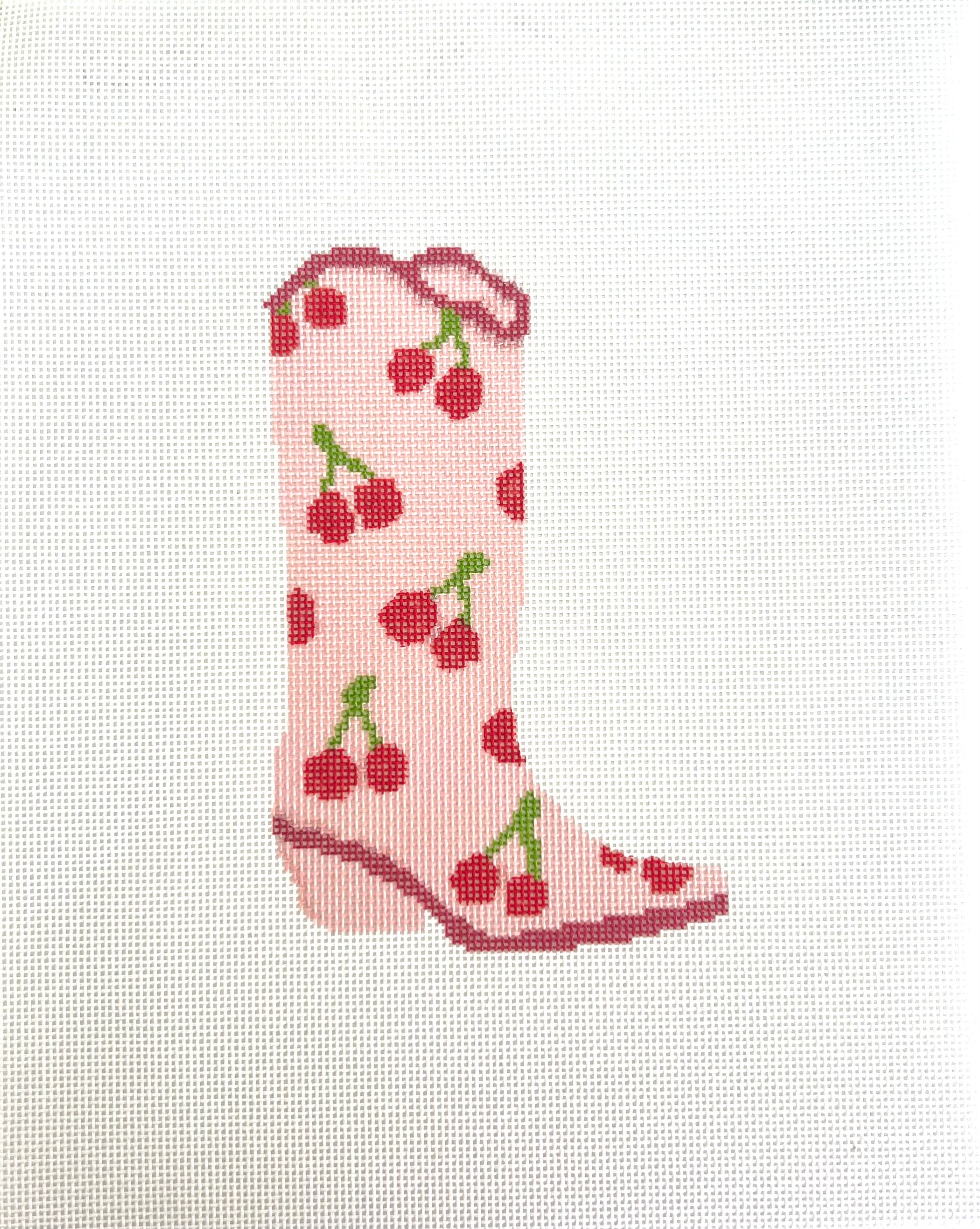 Cherries Cowboy Boot Canvas