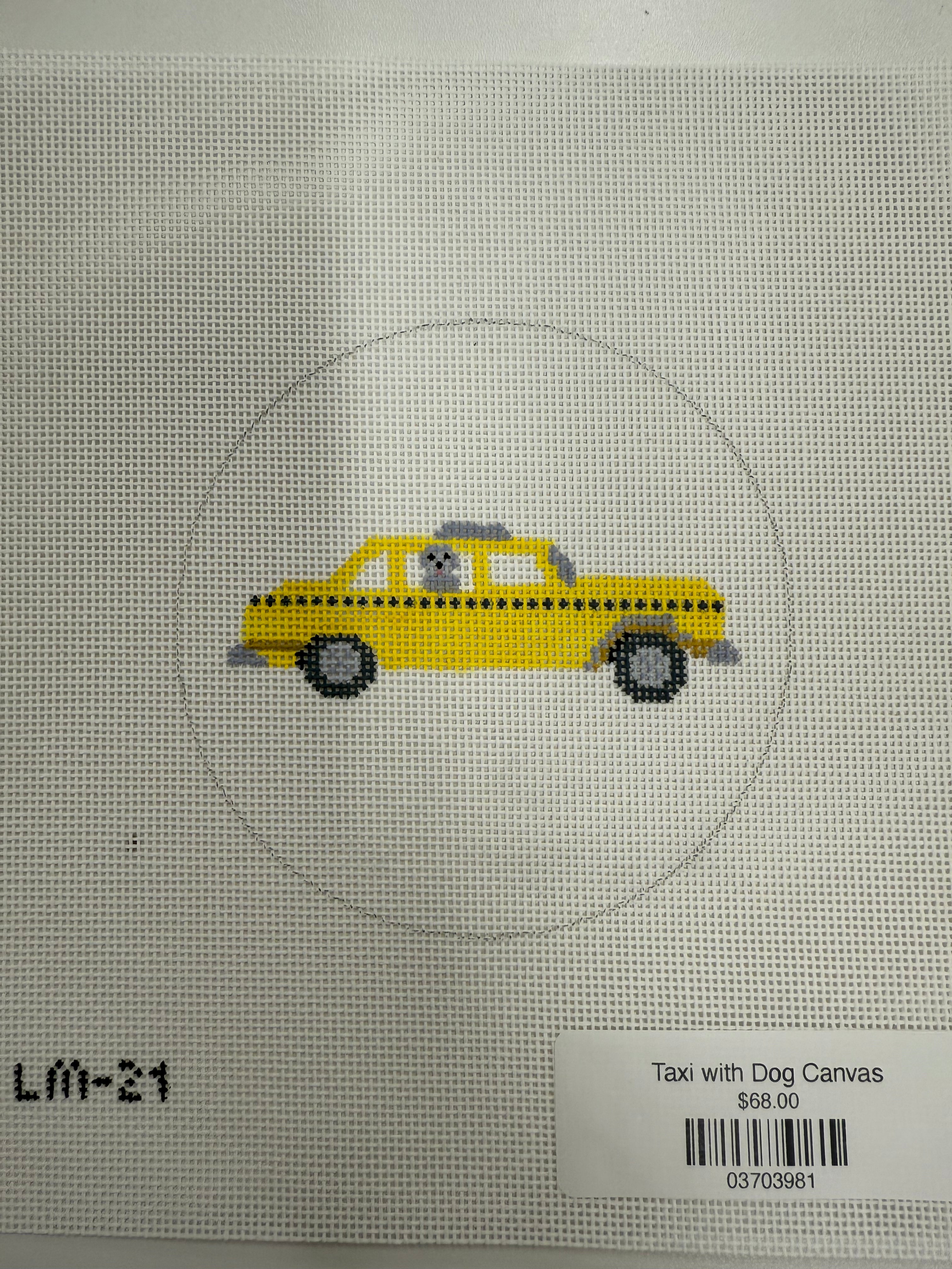 Taxi with Dog Canvas