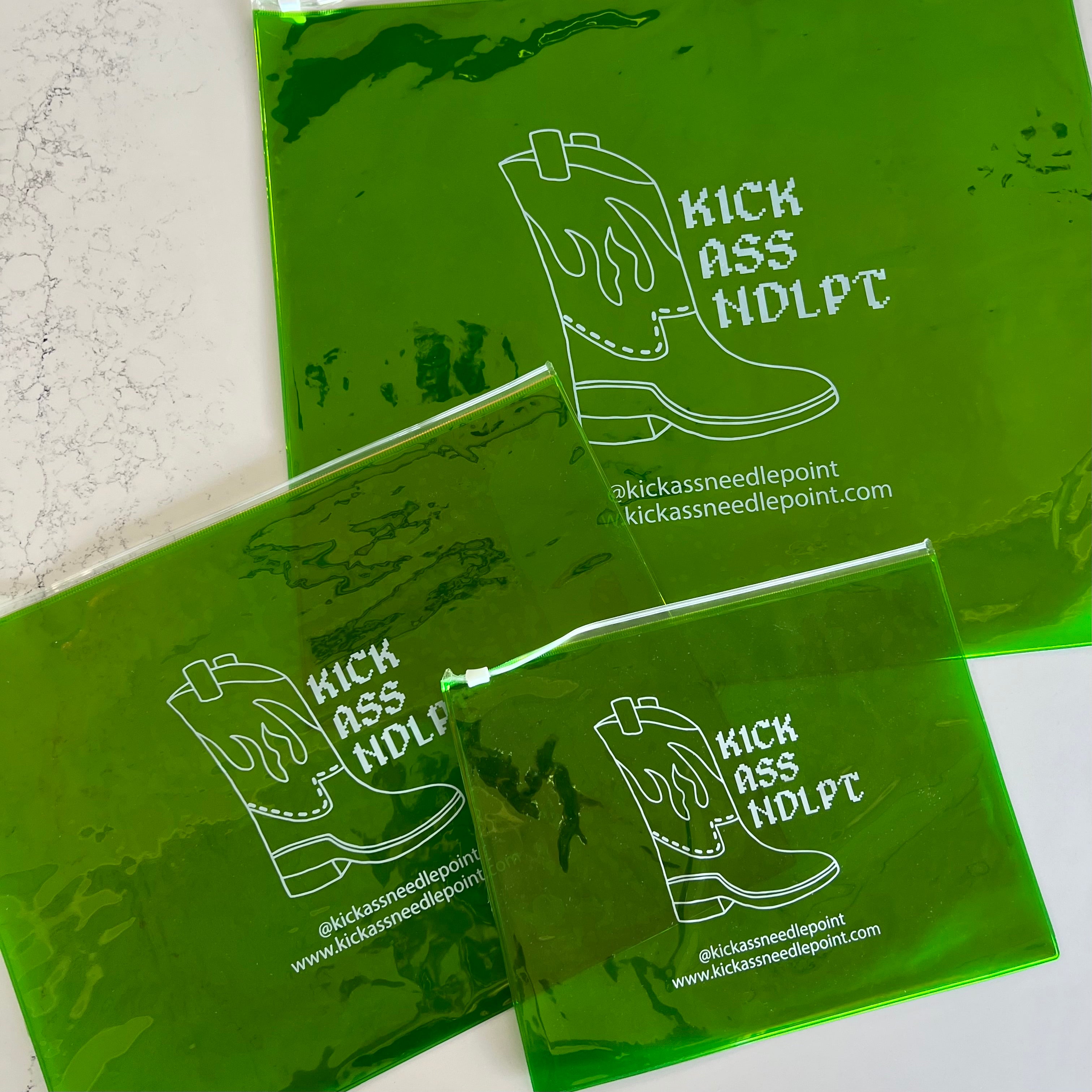 KICK ASS Green PVC Project Bag
