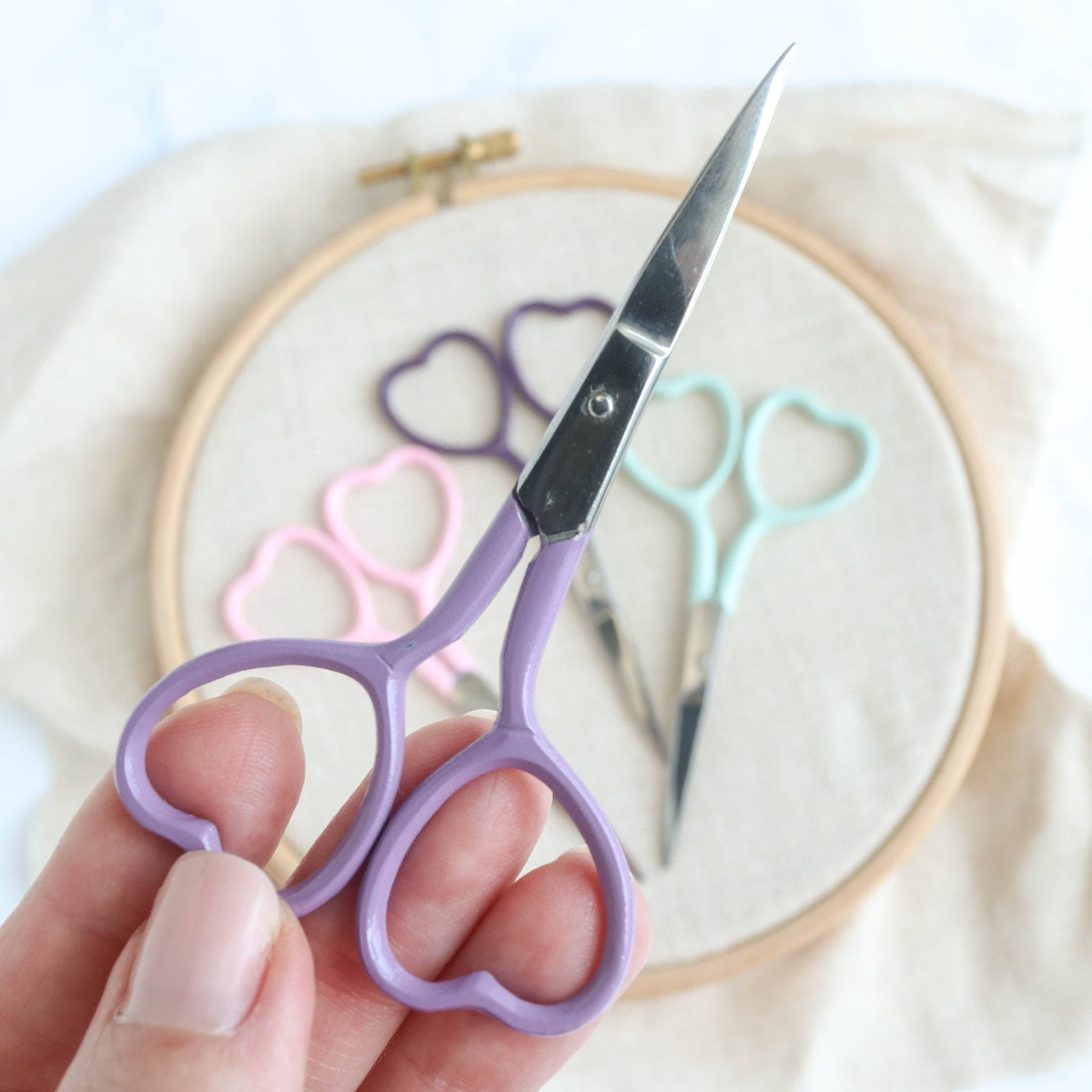 Lavender Heart Embroidery Scissors